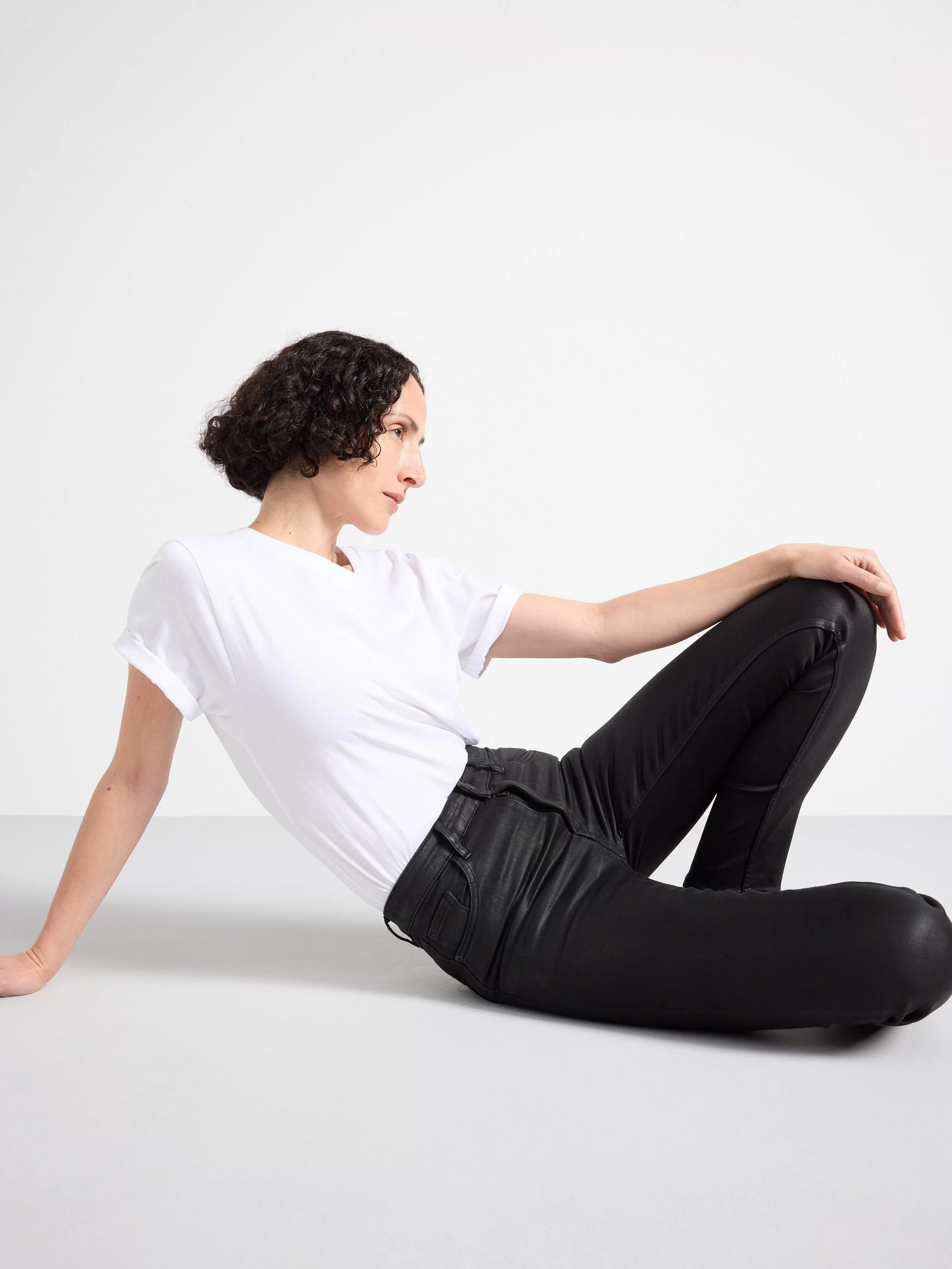 Dam Lindex Alba-Jeans Med Smal Passform, Smalt Ben Och Belagd Yta