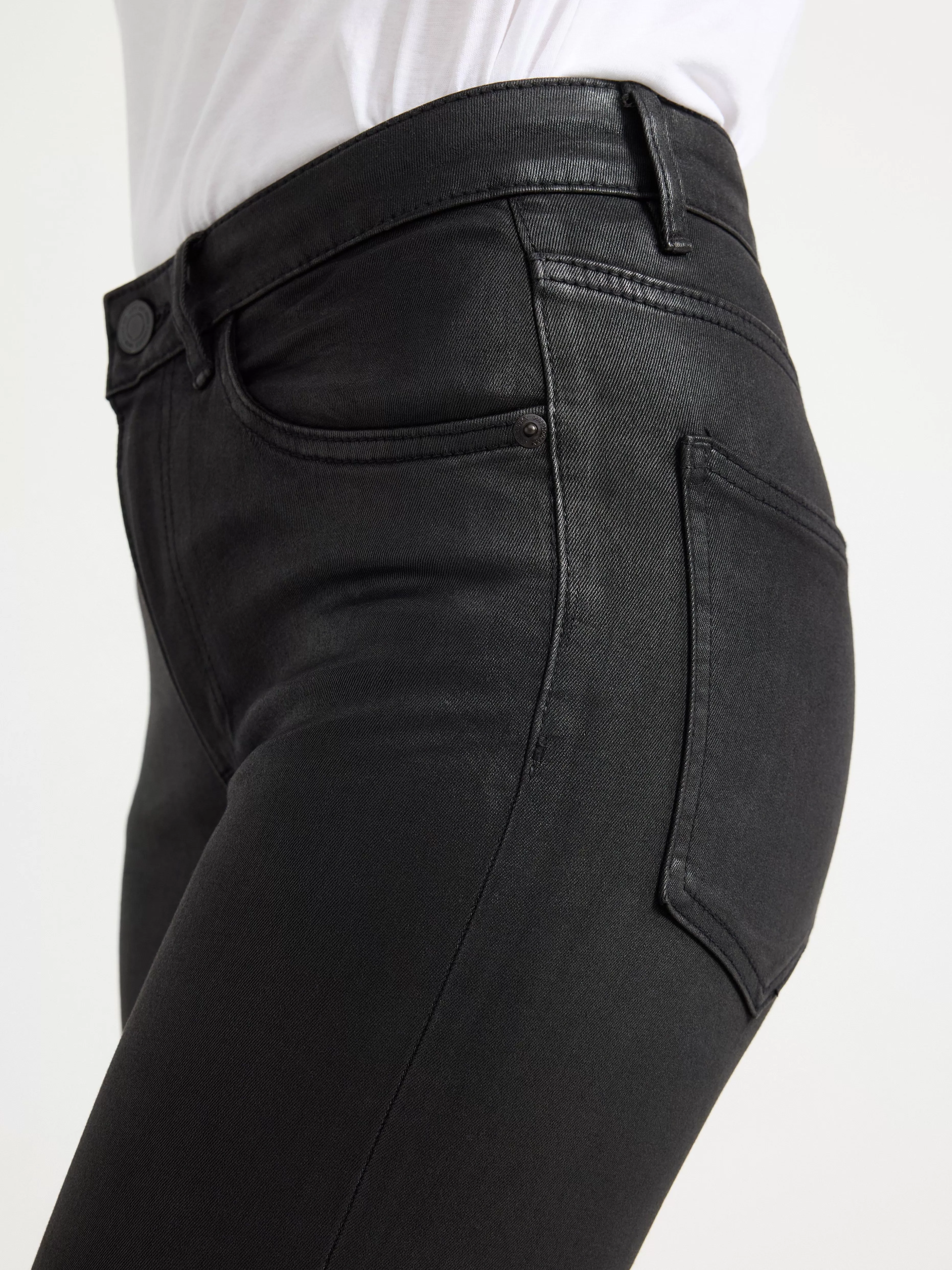 Dam Lindex Alba-Jeans Med Smal Passform, Smalt Ben Och Belagd Yta