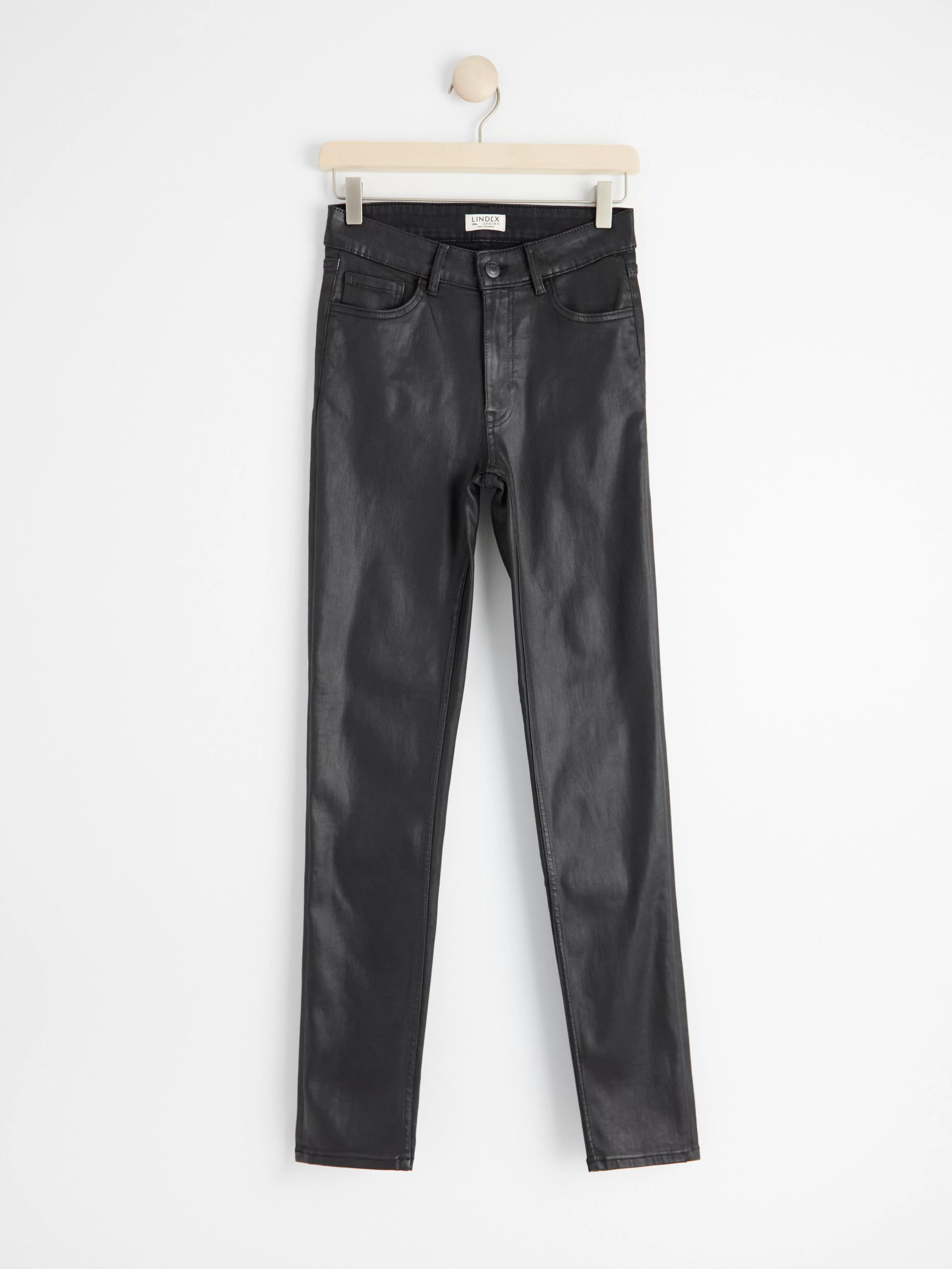 Dam Lindex Alba-Jeans Med Smal Passform, Smalt Ben Och Belagd Yta