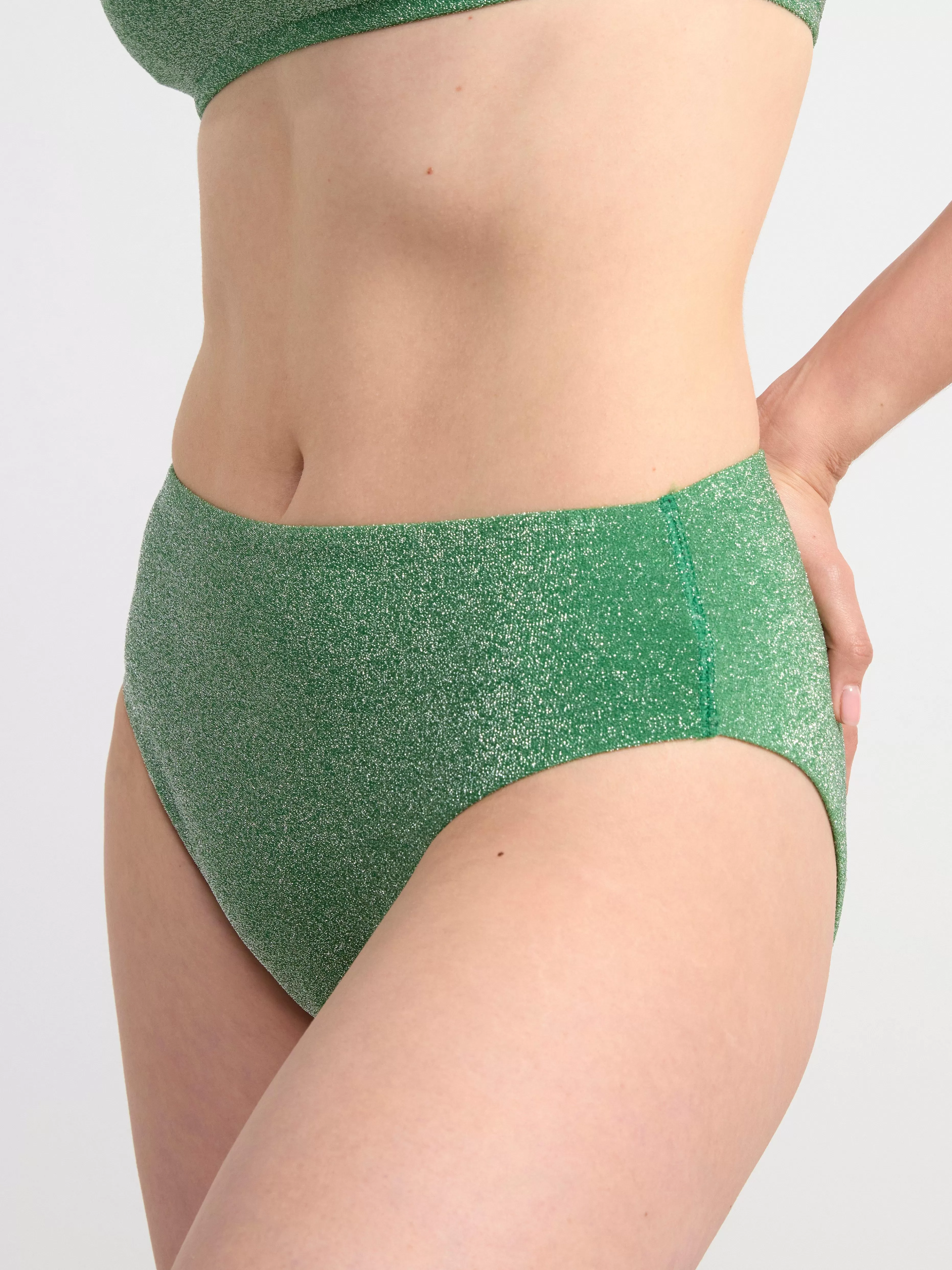 Dam Lindex Bikiniunderdel Med Hog Midja I Lurex