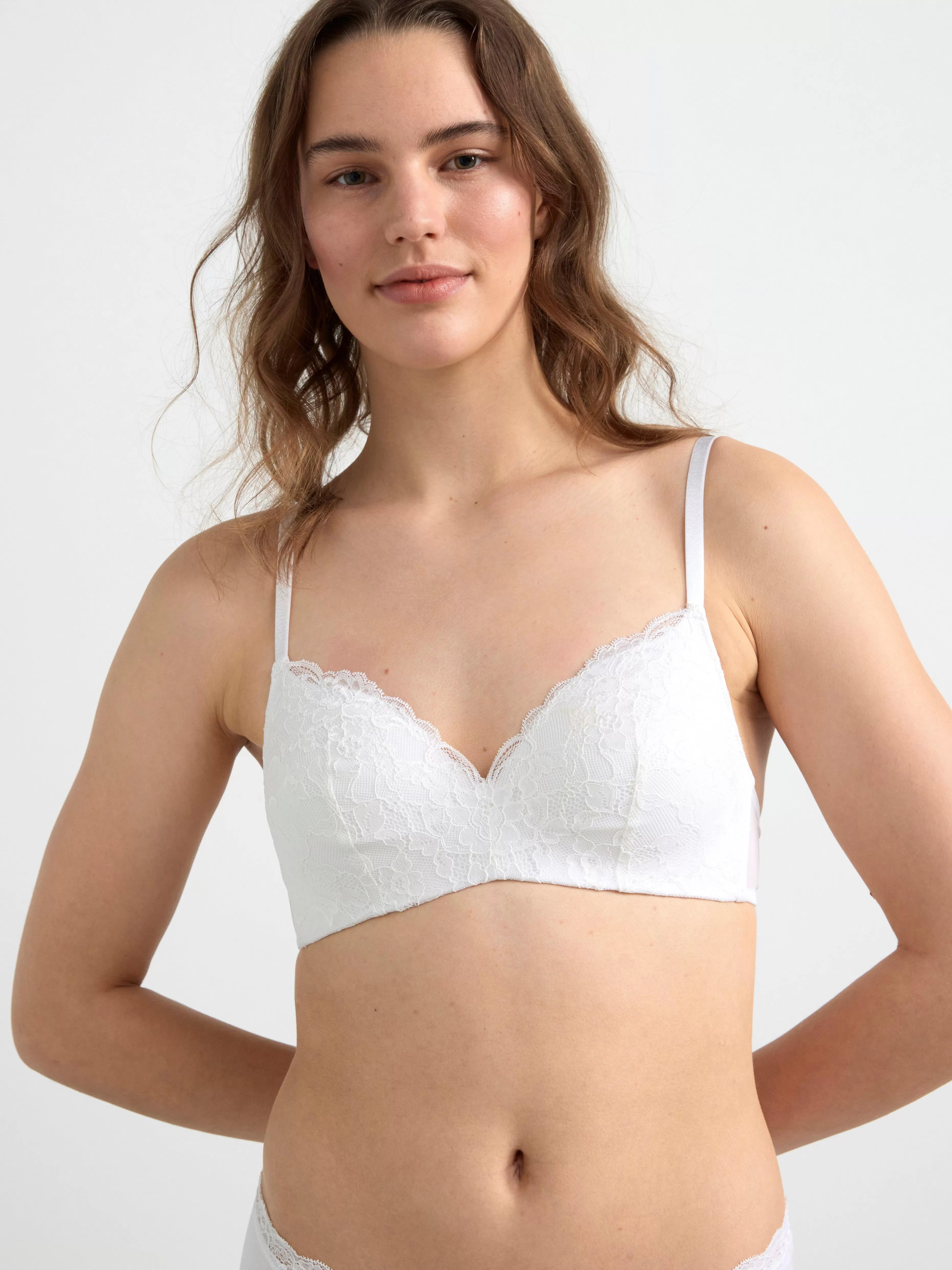 Dam Lindex Flora Bygellos Bh Med Spets