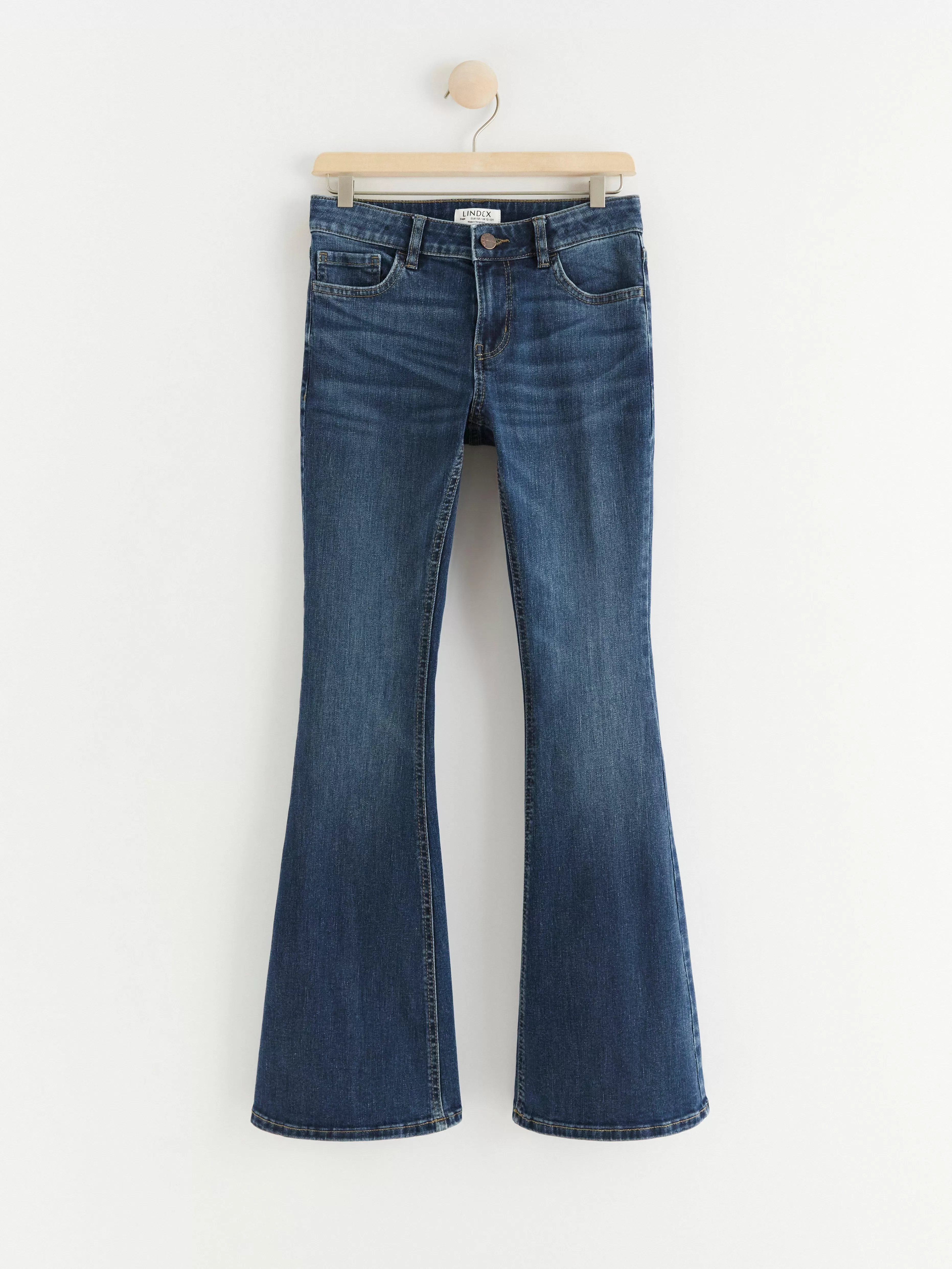 Barn Lindex Freja Jeans Med Utsvangt Ben, Superstretch Och Normalhog Midja