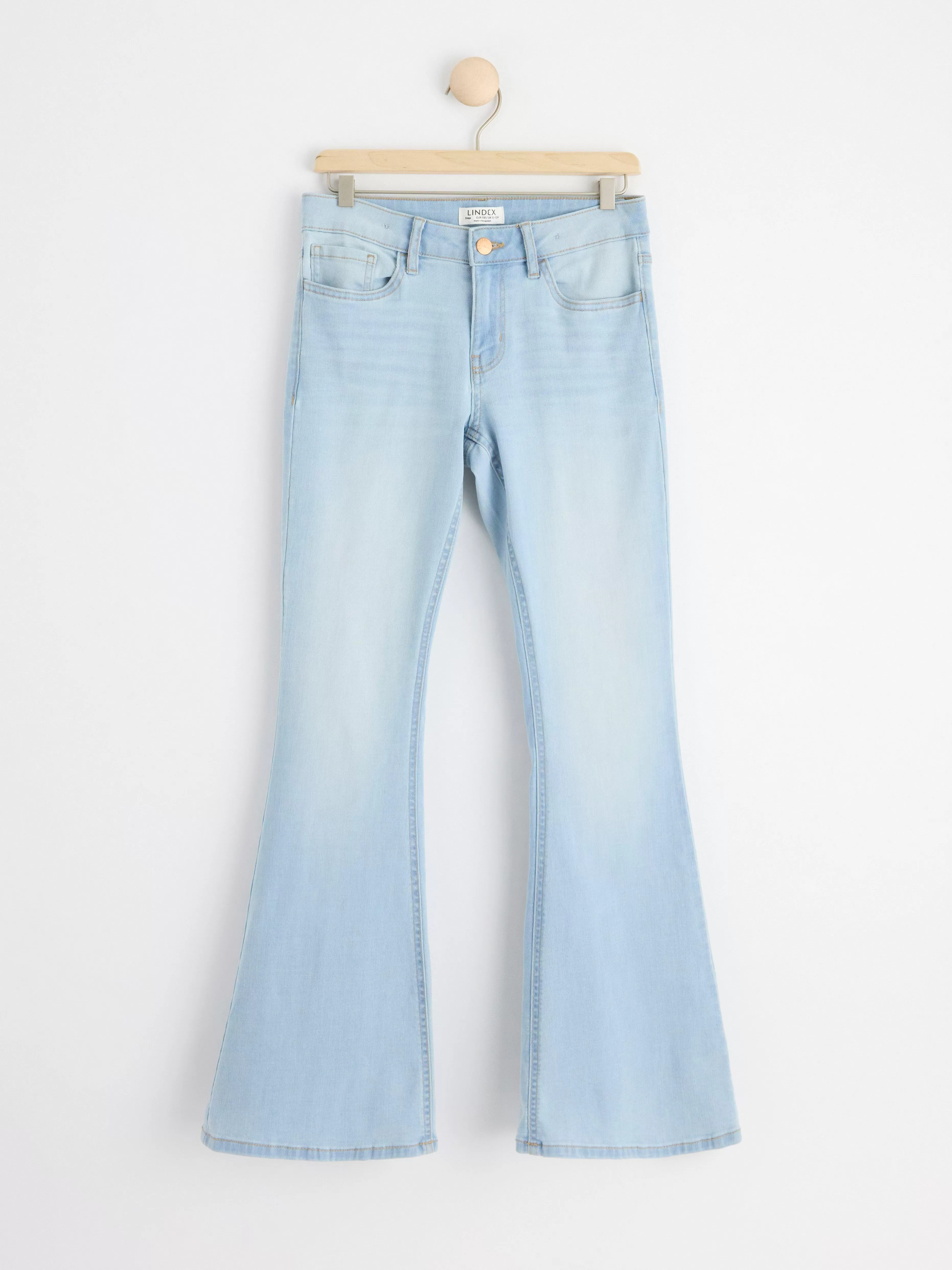 Barn Lindex Freja Jeans Med Utsvangt Ben, Superstretch Och Normalhog Midja