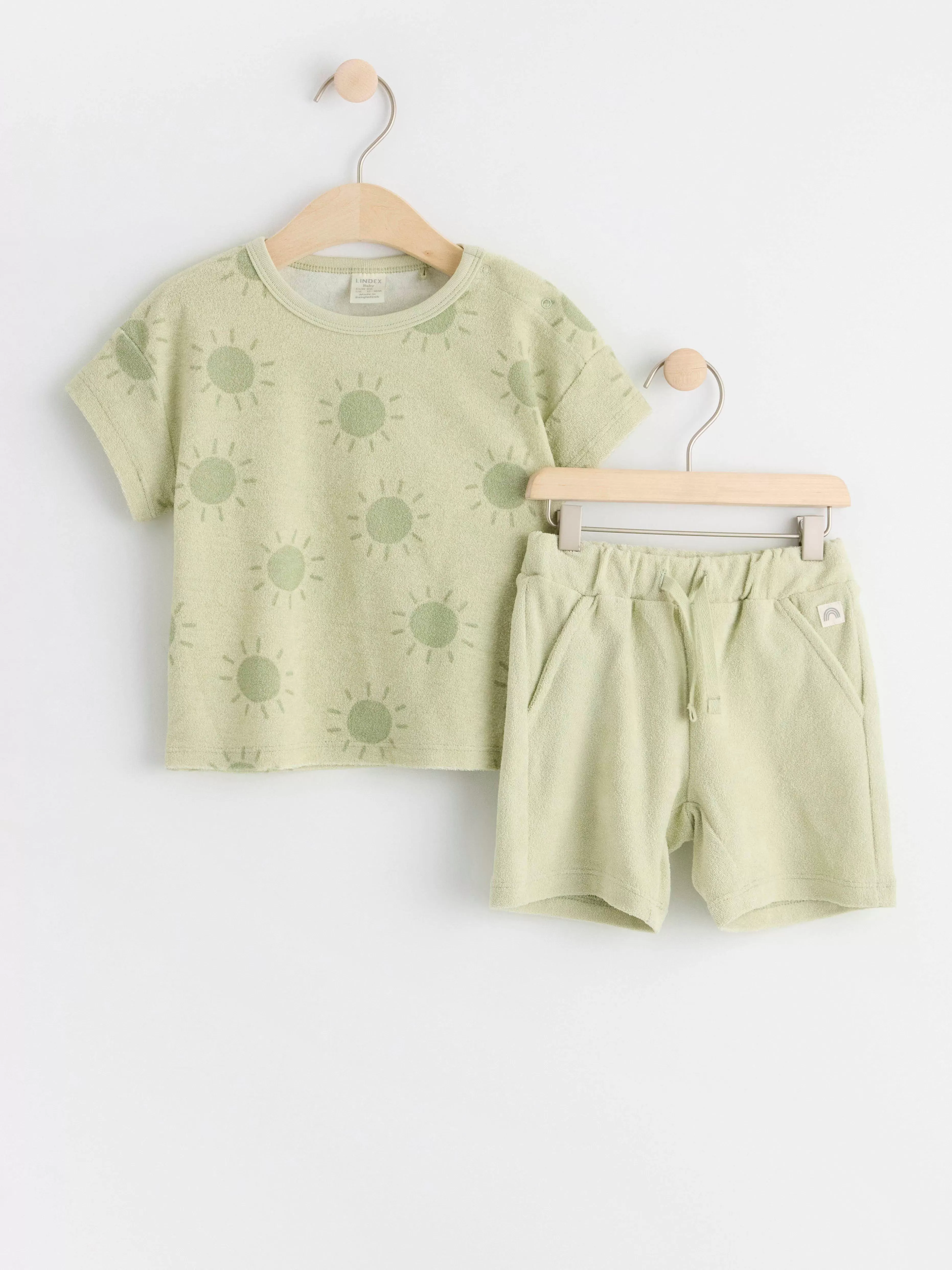 Bebis Lindex Frotteset Med Topp Och Shorts