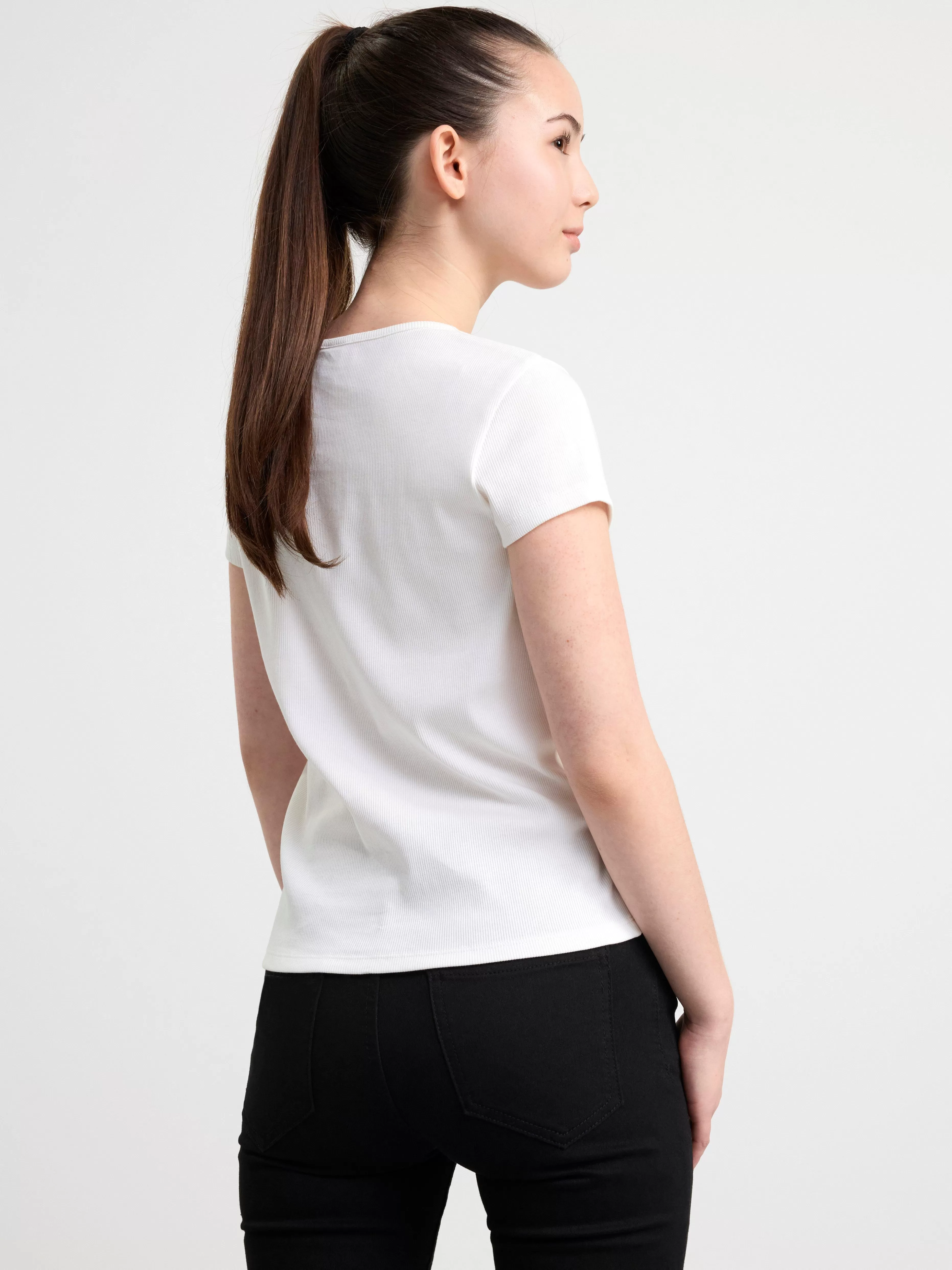 Barn Lindex Kortarmad Ribbad Topp