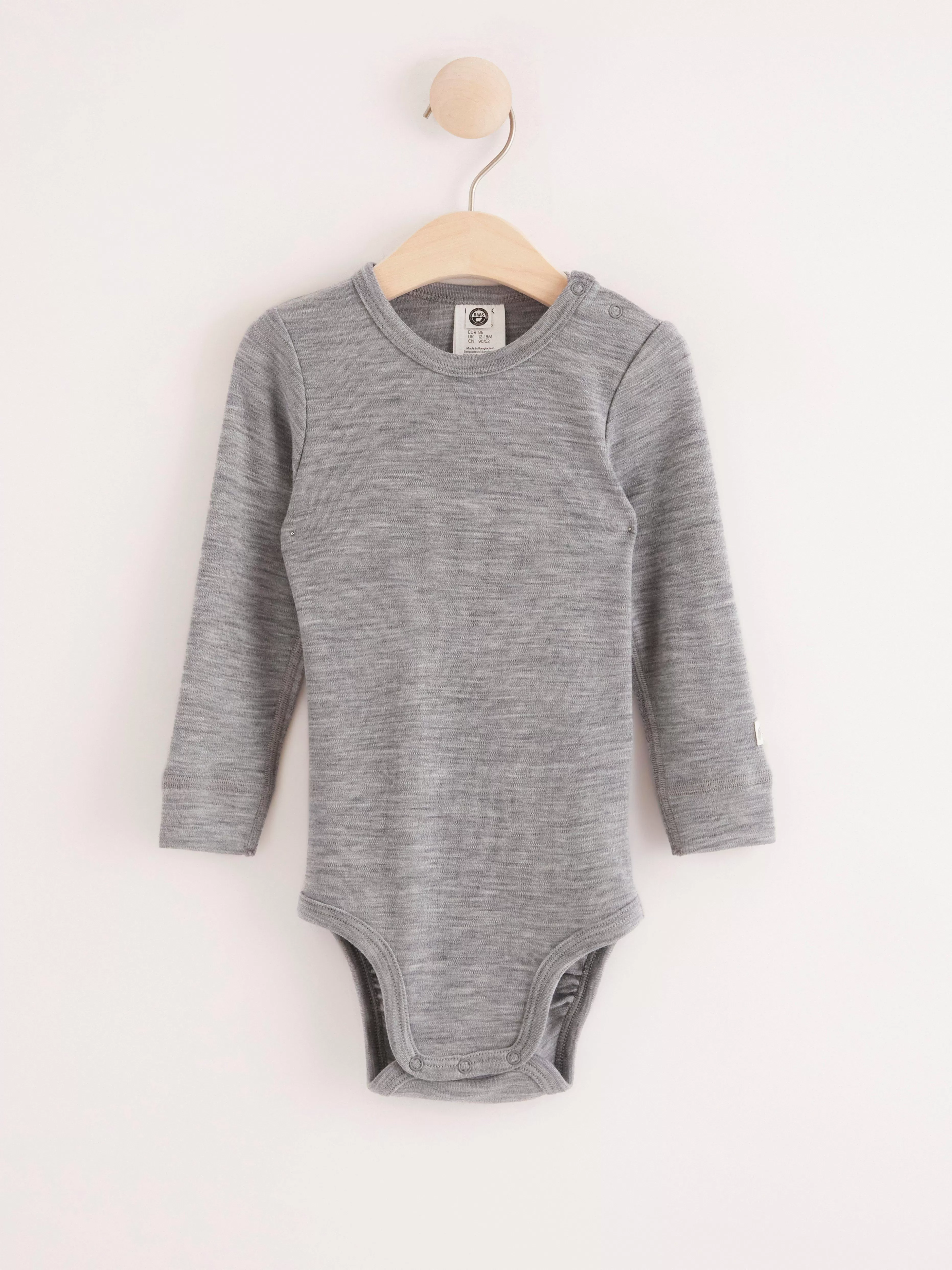 Bebis Lindex Langarmad Body I Merinoull