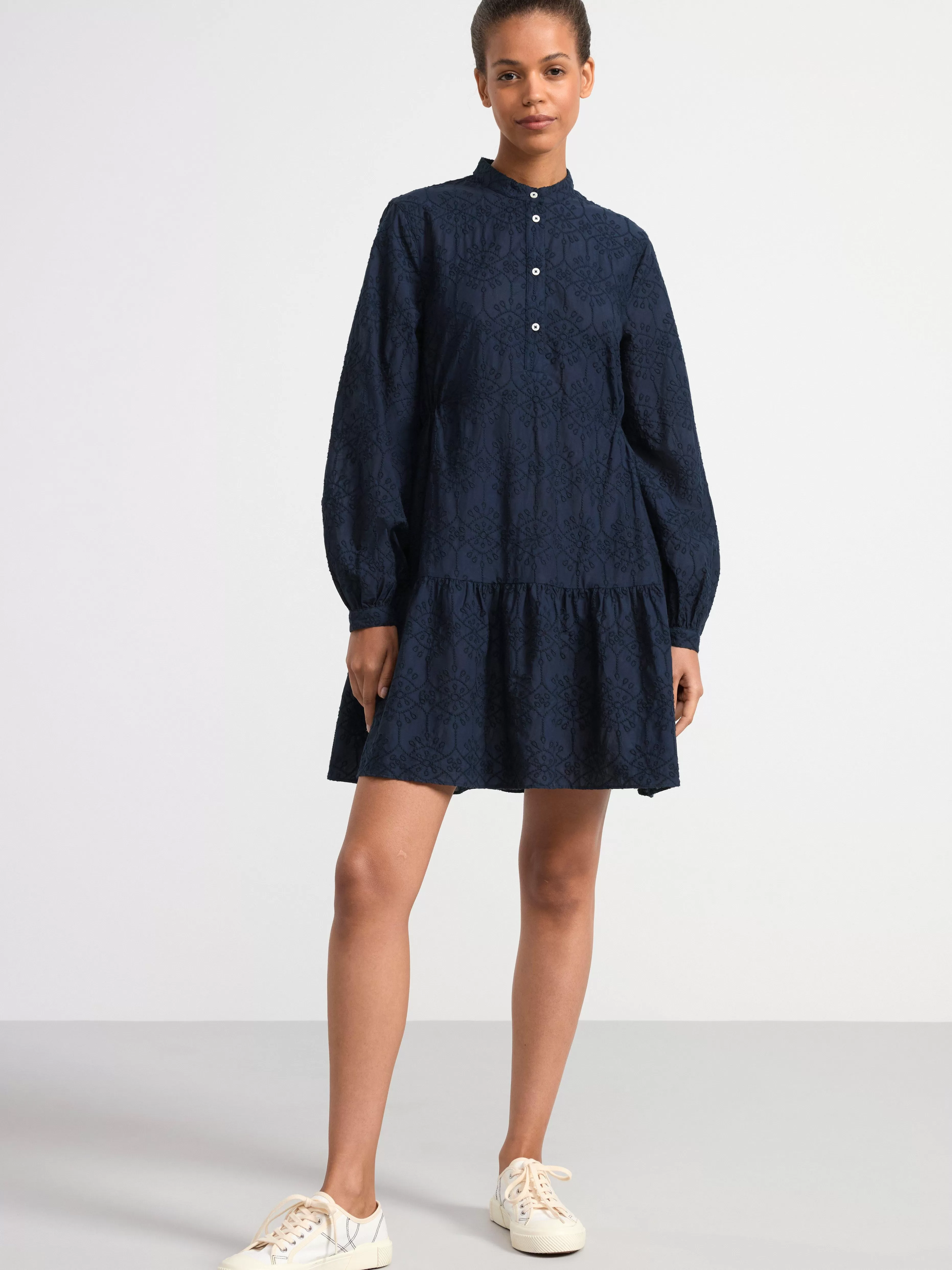 Dam Lindex Langarmad Miniklanning Med Broderi