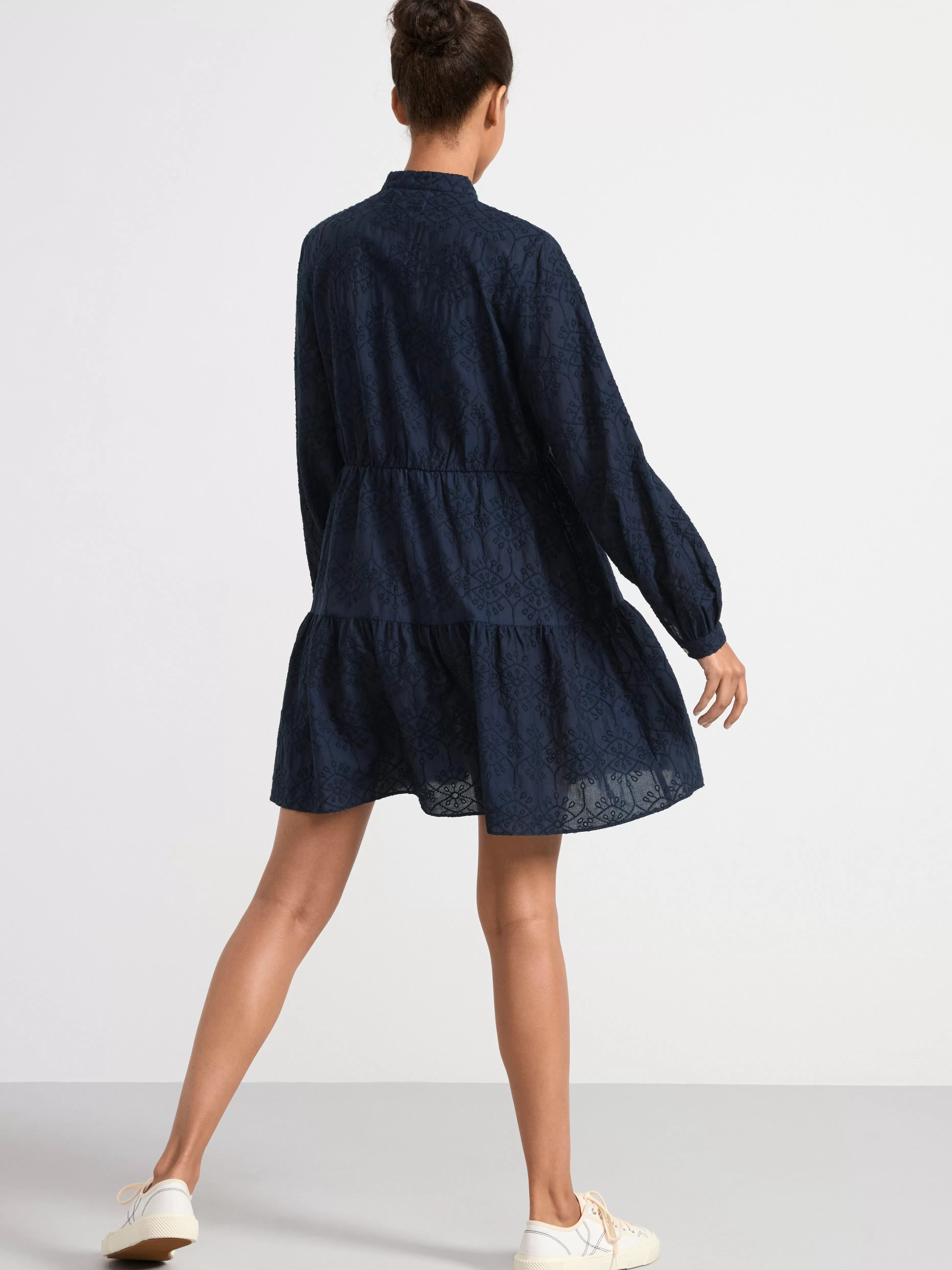 Dam Lindex Langarmad Miniklanning Med Broderi