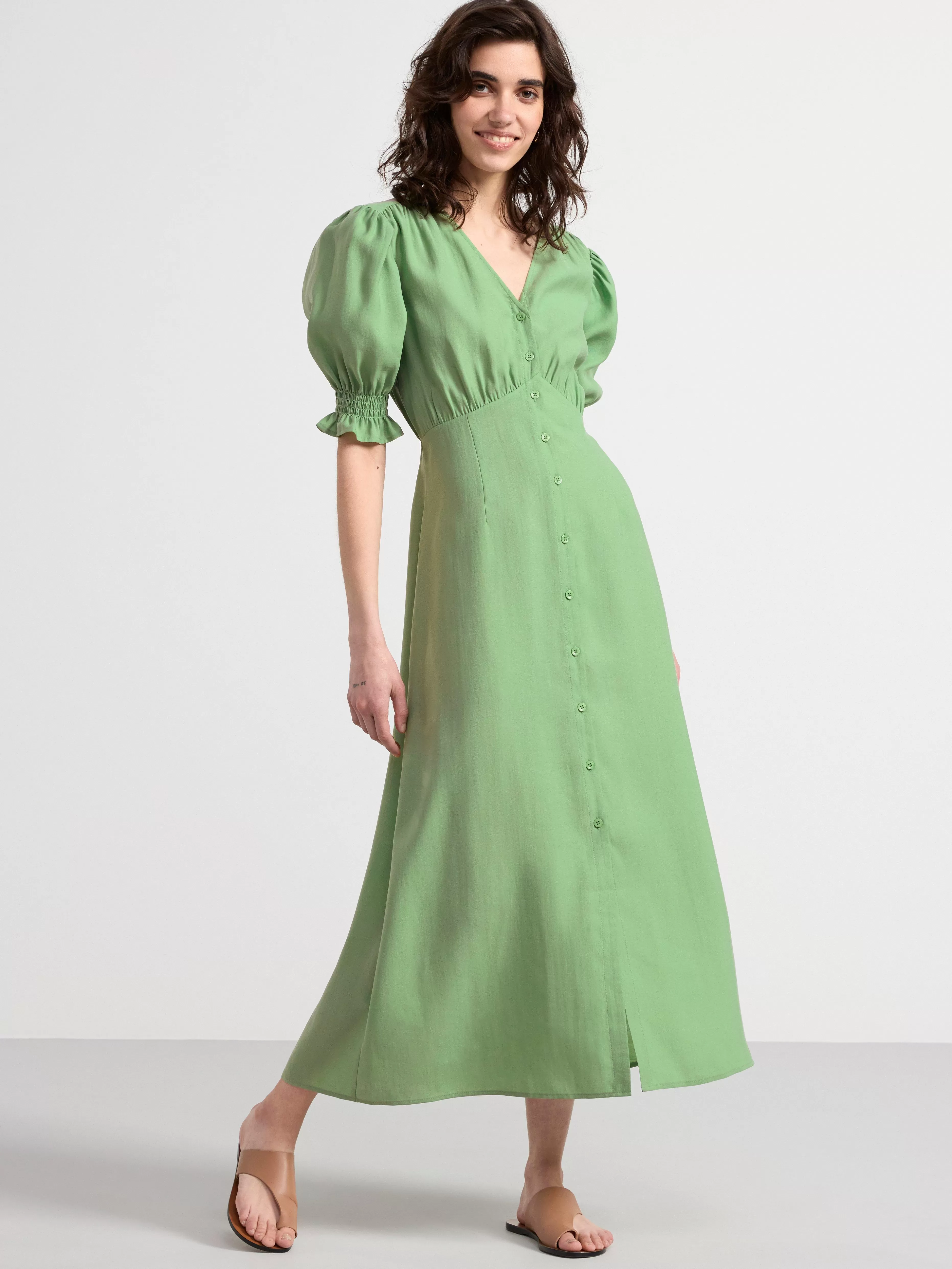 Dam Lindex Midiklanning Med Puffarm