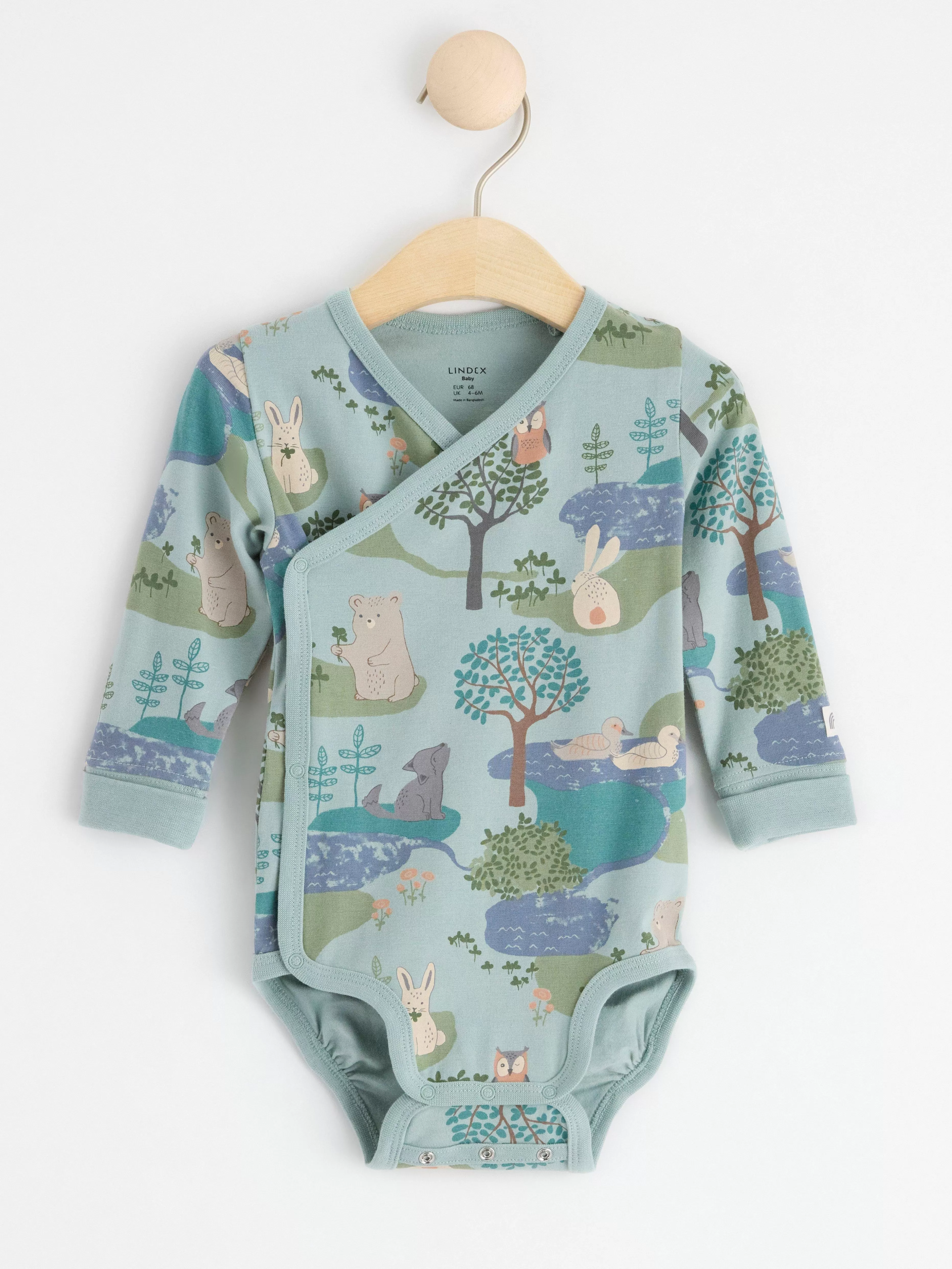 Bebis Lindex Omlottbody Med Skogsdjur