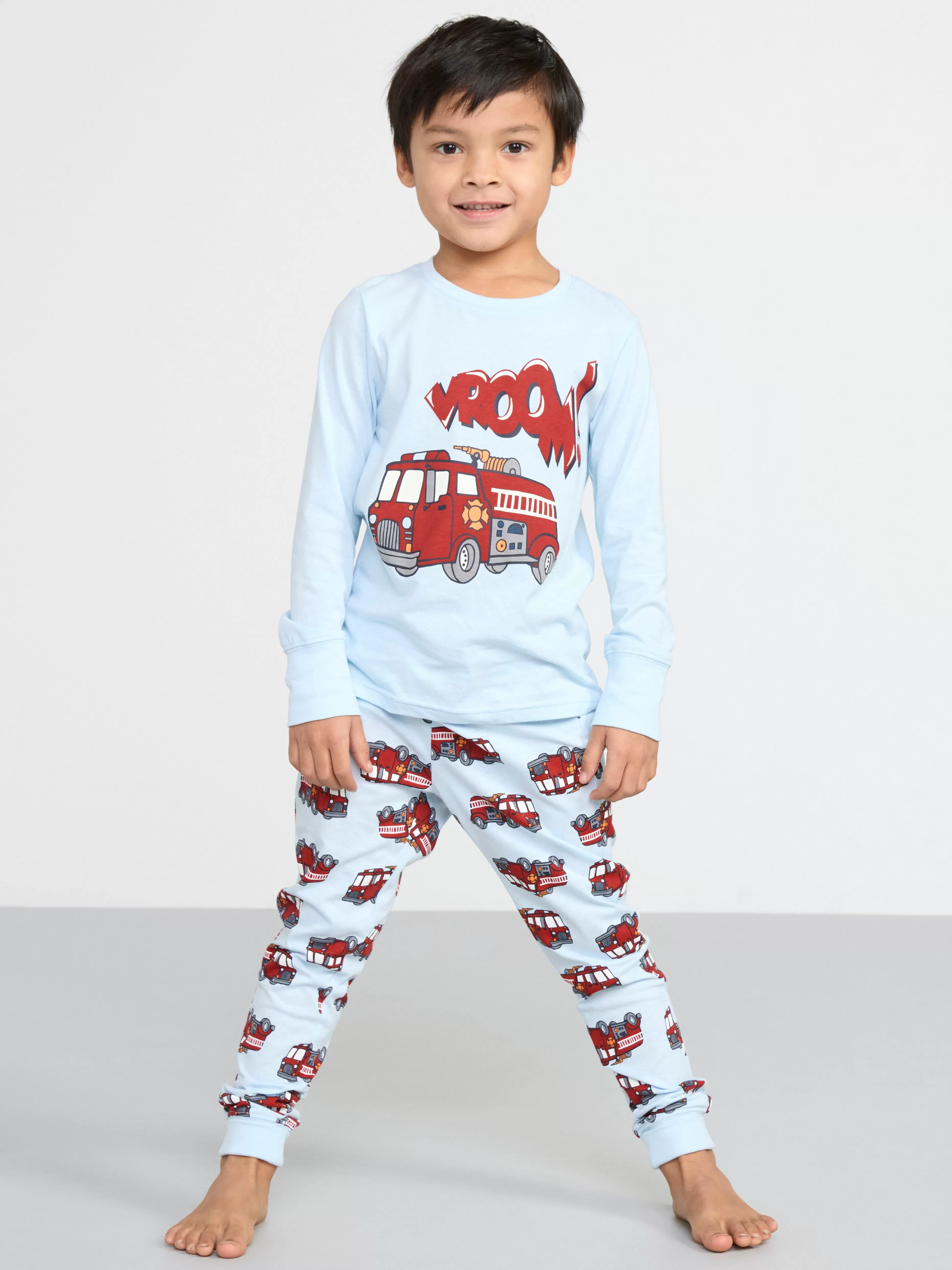Barn Lindex Pyjamasset Med Brandbilar