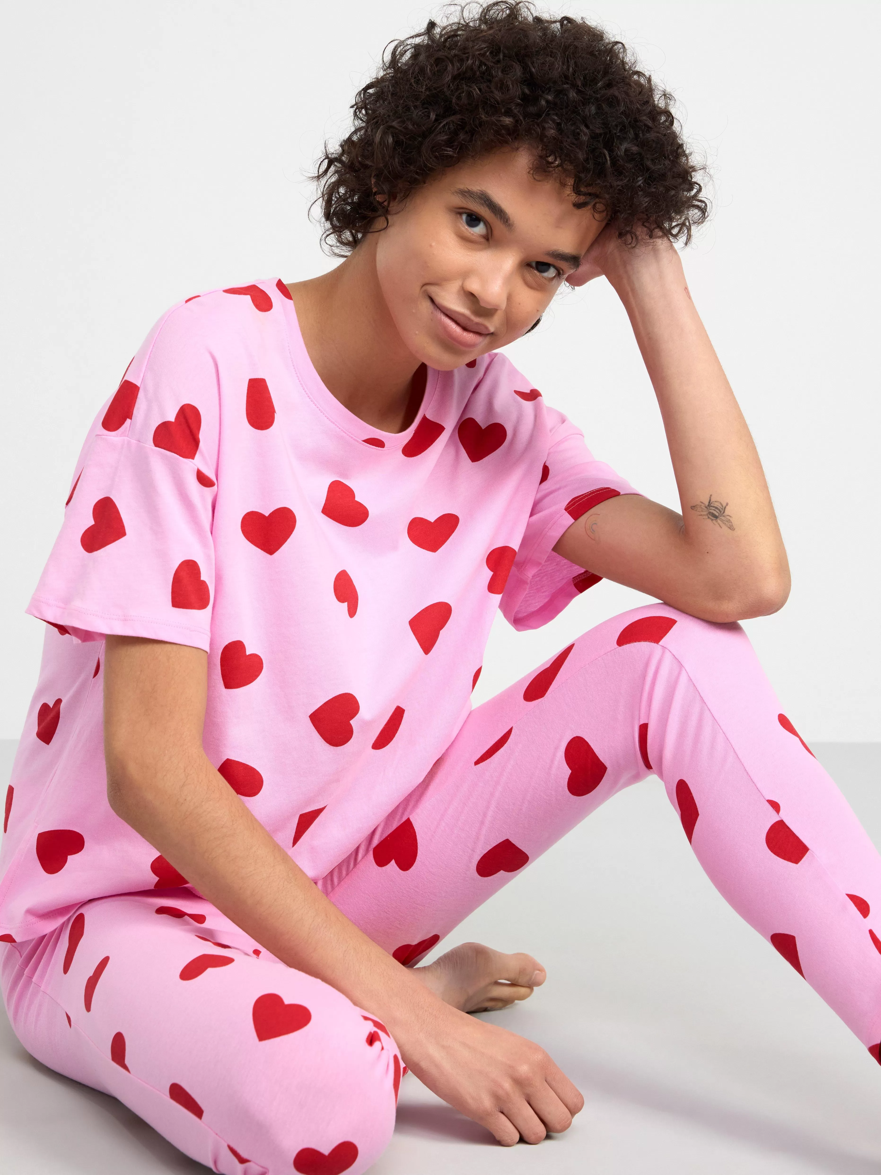 Dam Lindex Pyjamasset Med Hjartan