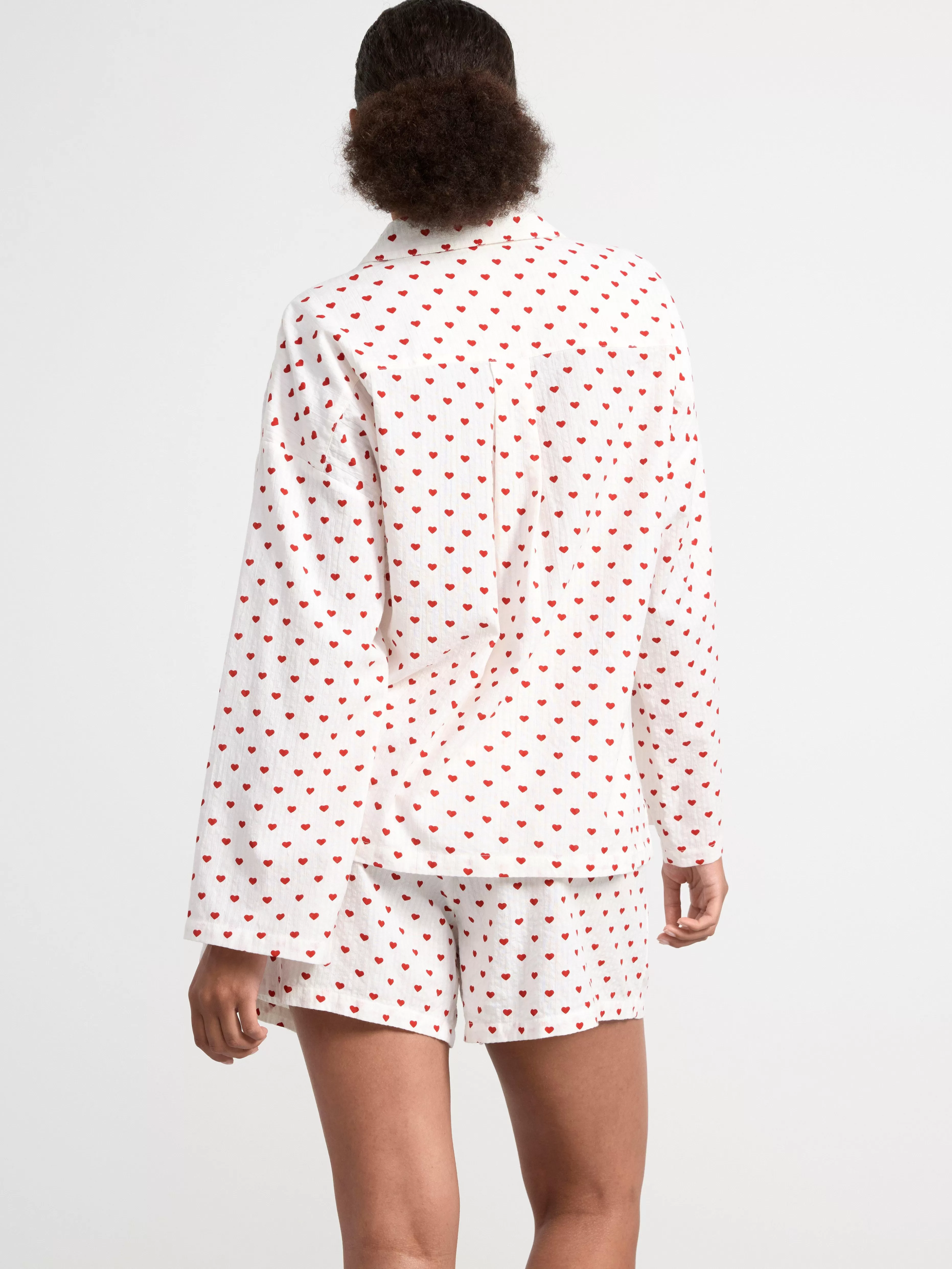 Dam Lindex Pyjamasset Med Skjorta Och Shorts I Backeboljabomull