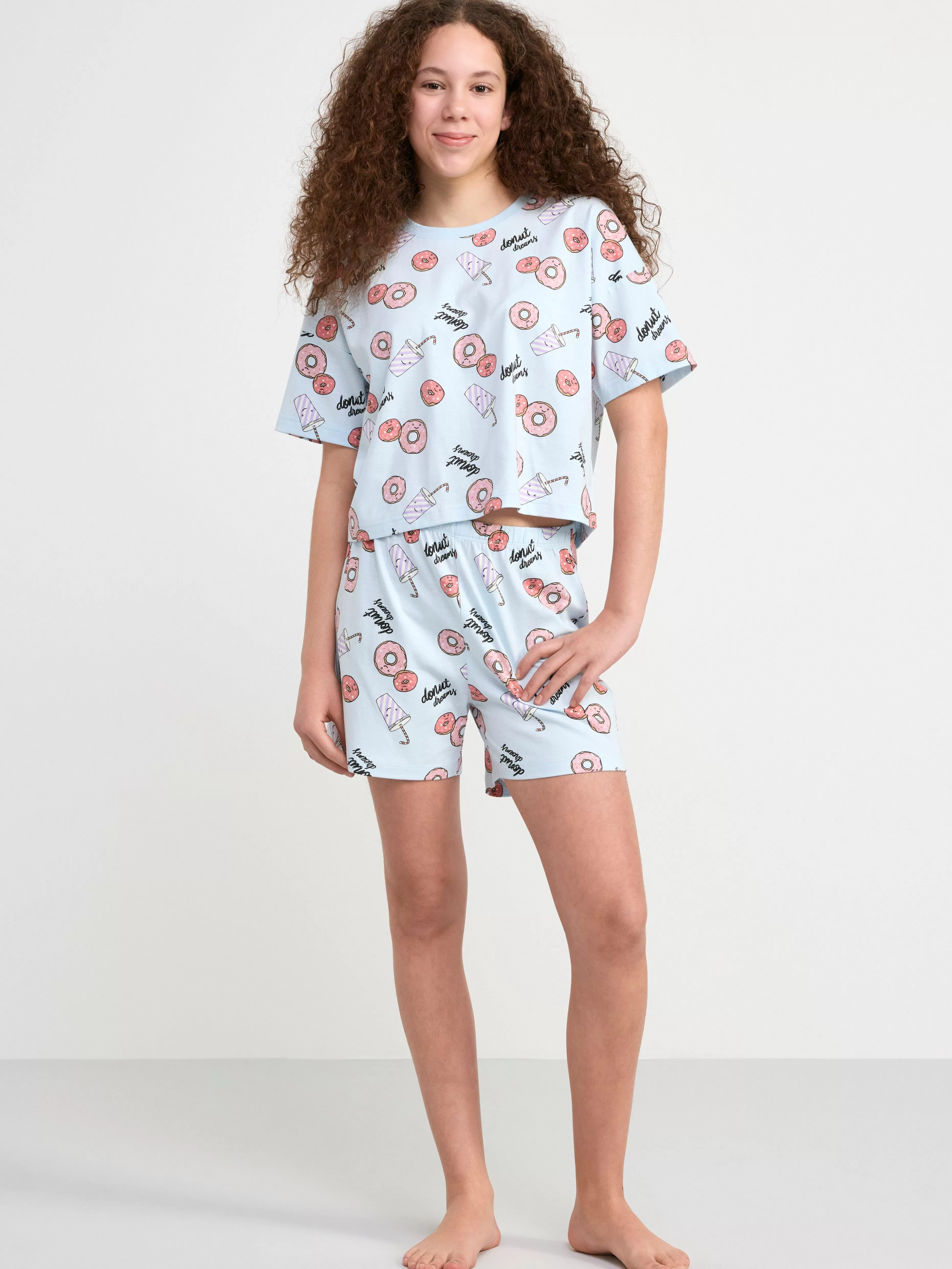 Barn Lindex Pyjamasset Med Topp Och Shorts