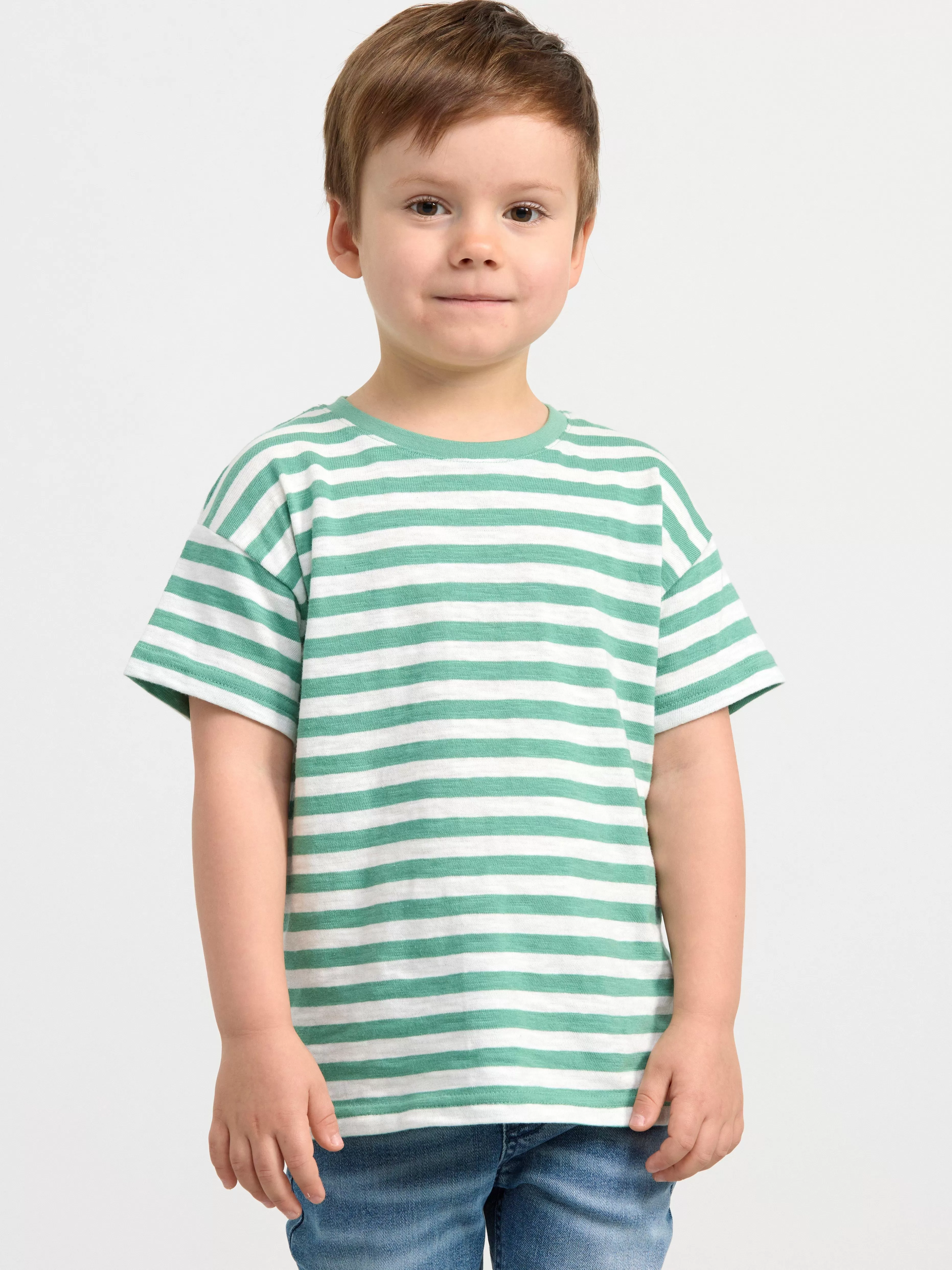Barn Lindex Randig Topp Med Kort Arm