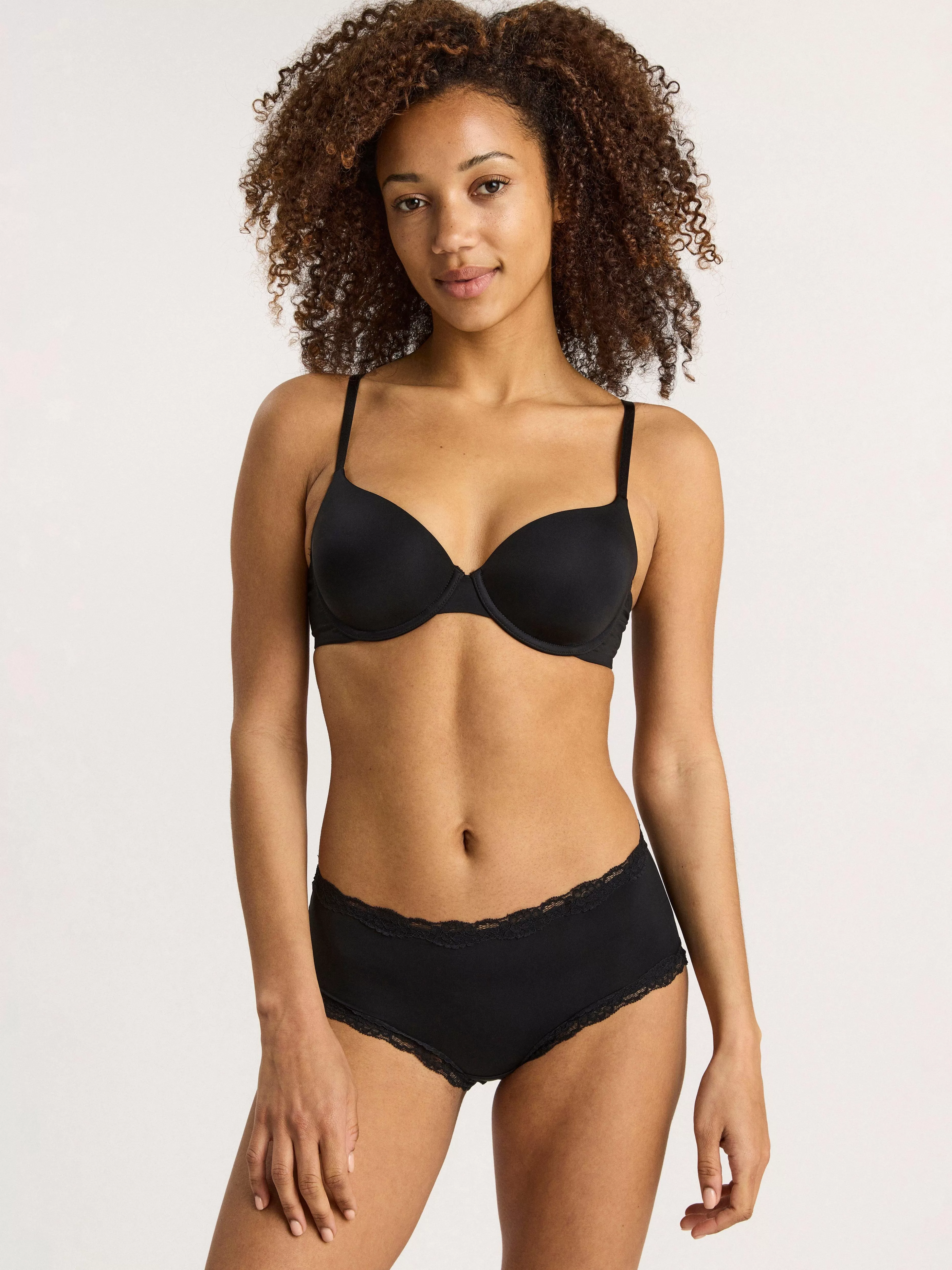 Dam Lindex Regular Waist Trosa Med Spetskant