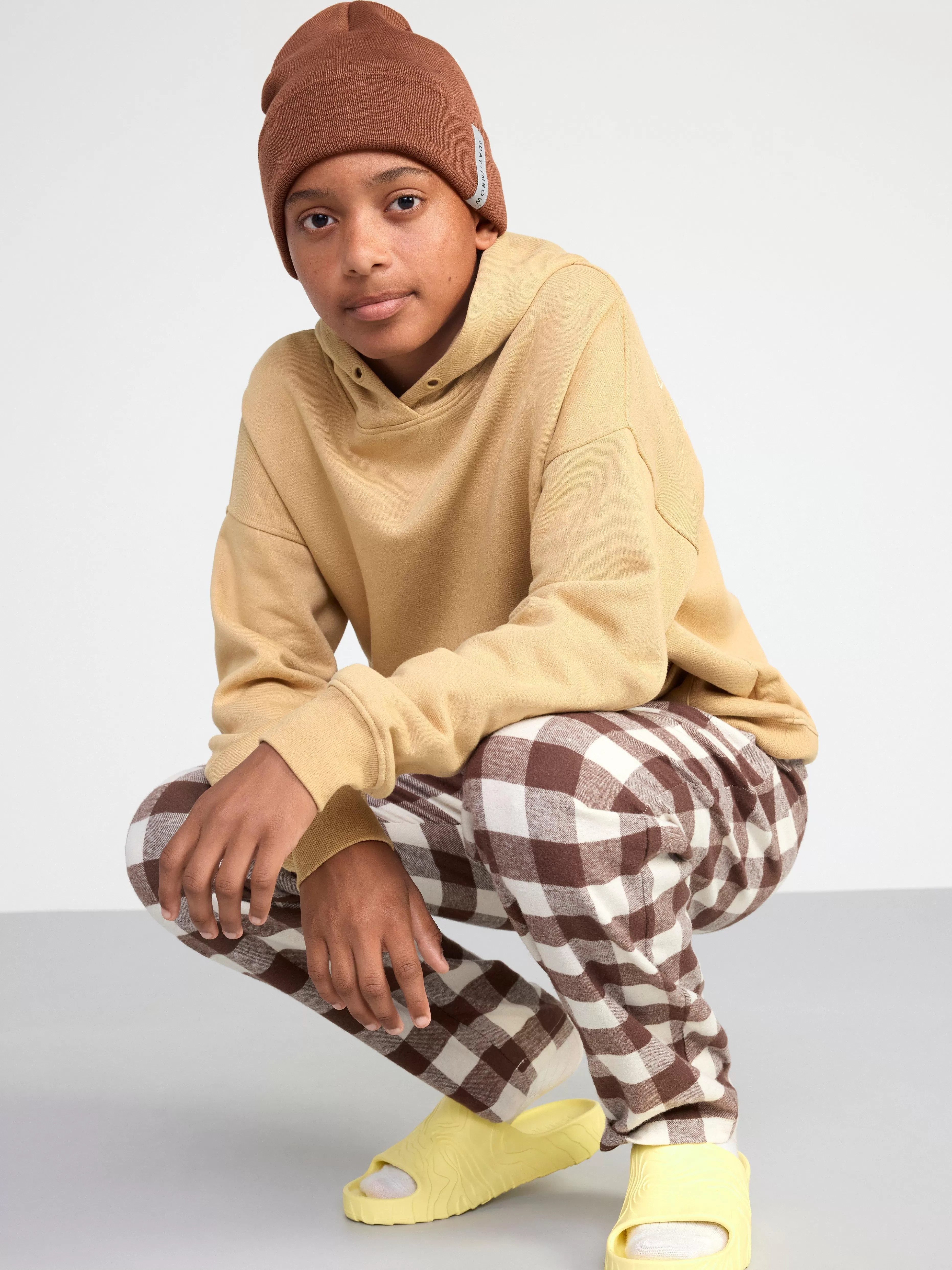 Barn Lindex Rutig Pyjamasbyxa I Flanell