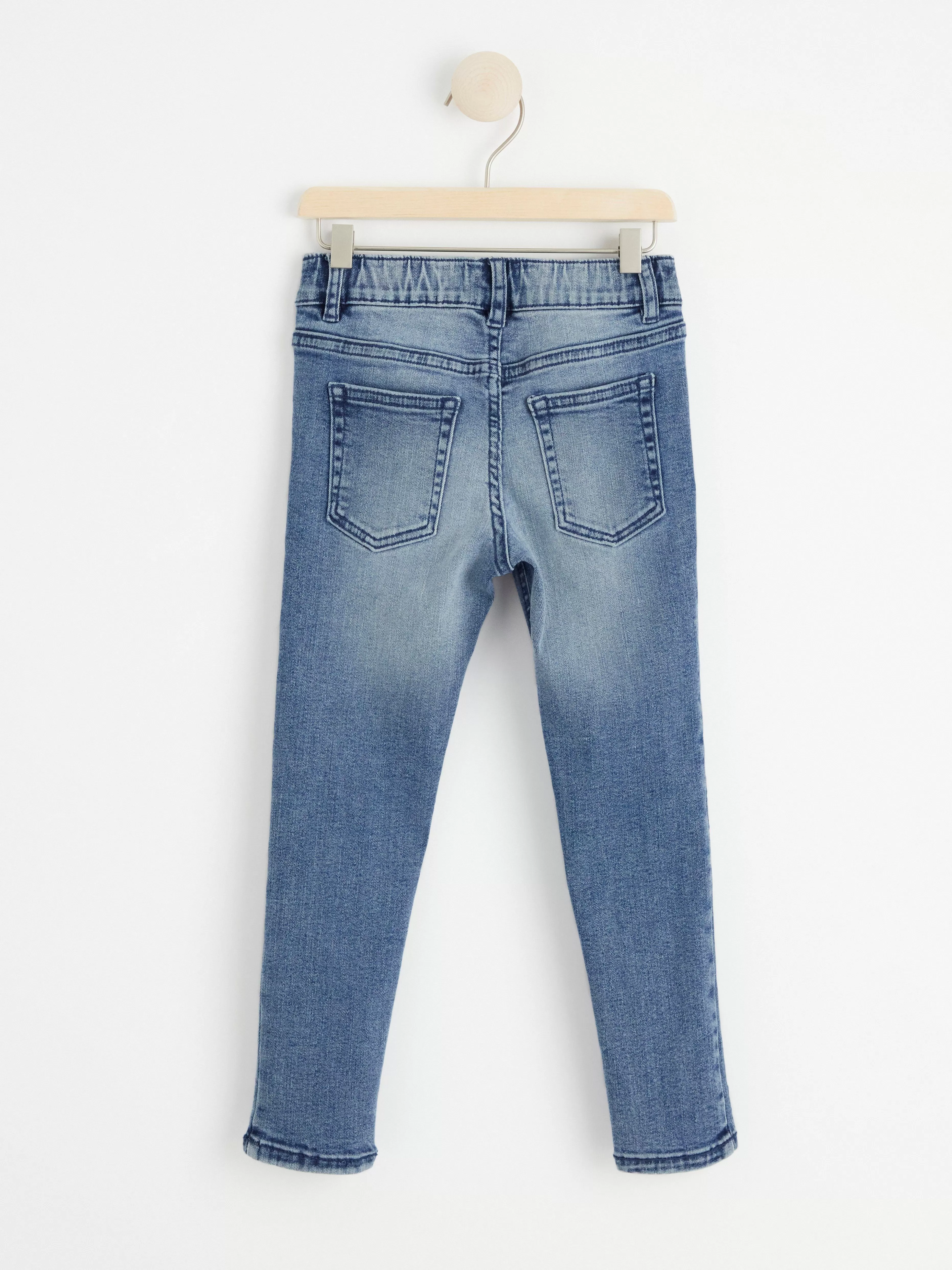 Barn Lindex Sam Superstretchiga Pull-Up-Jeans Med Slim Fit Och Normalhog Midja