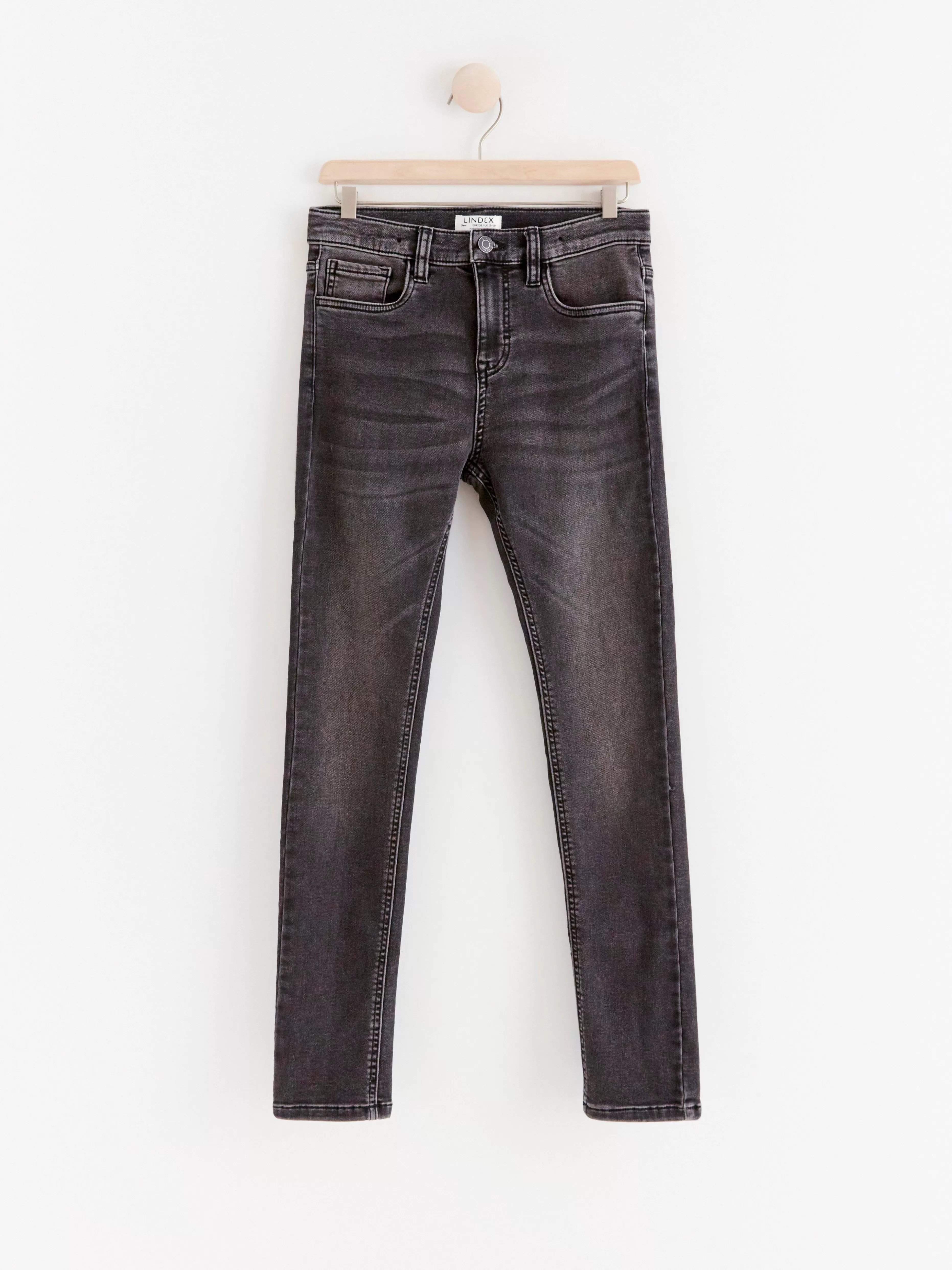 Barn Lindex Sam Superstretchiga Trikajeans Med Slim Fit Och Normalhog Midja