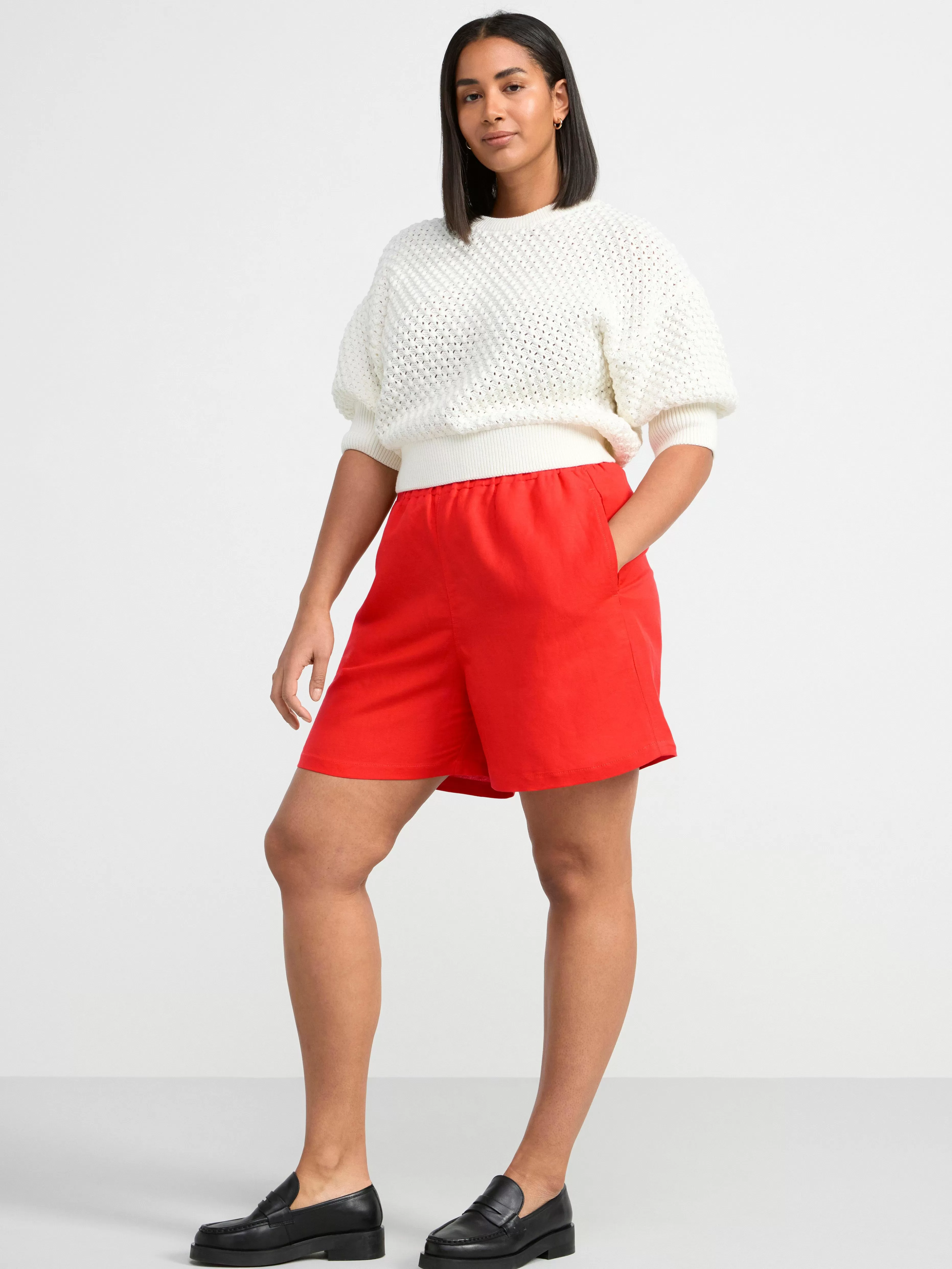 Dam Lindex Shorts I Linneblandning