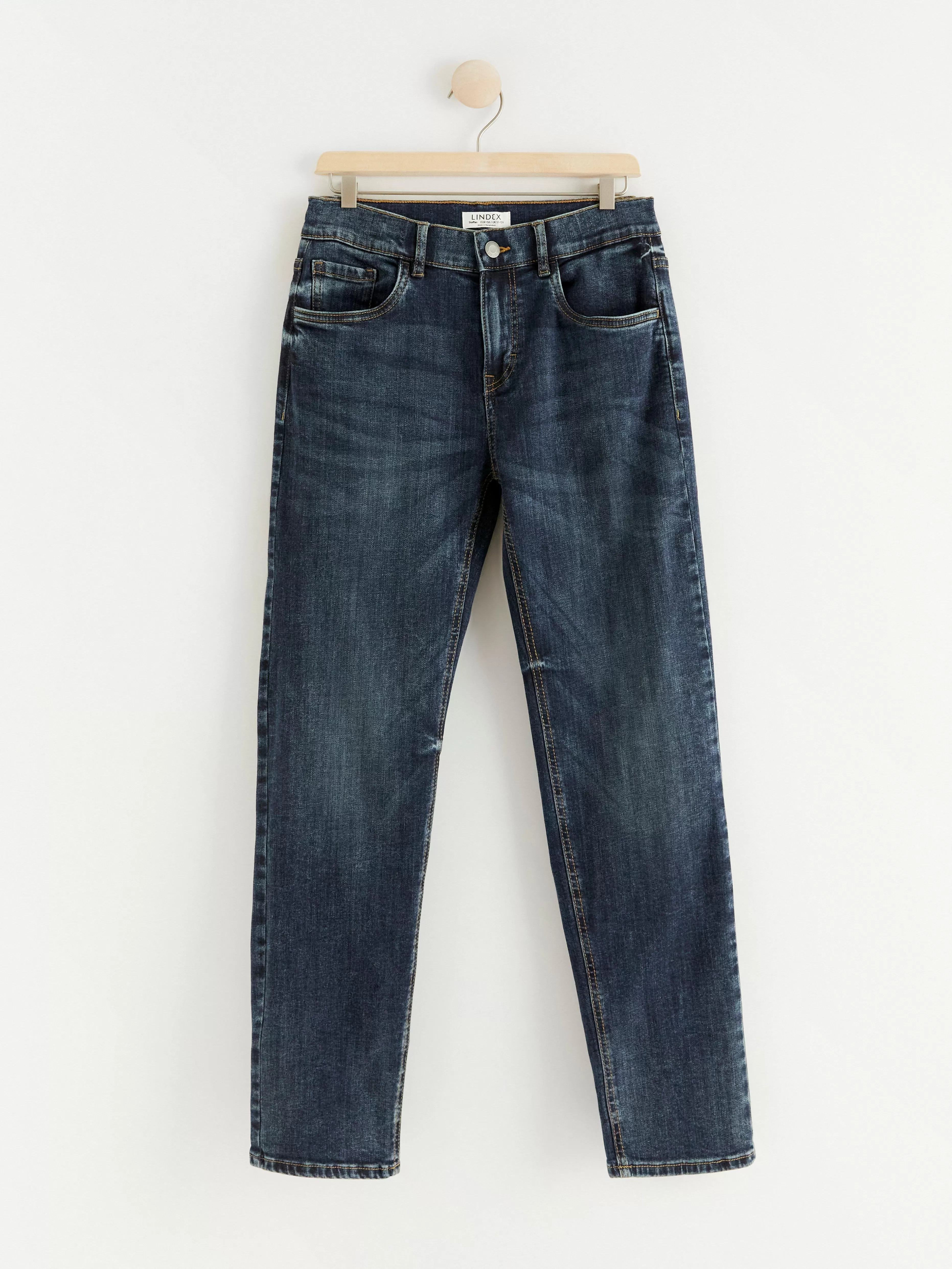 Barn Lindex Staffan Extra Slitstarka Jeans Med Normalhog Midja Och Rakt Ben