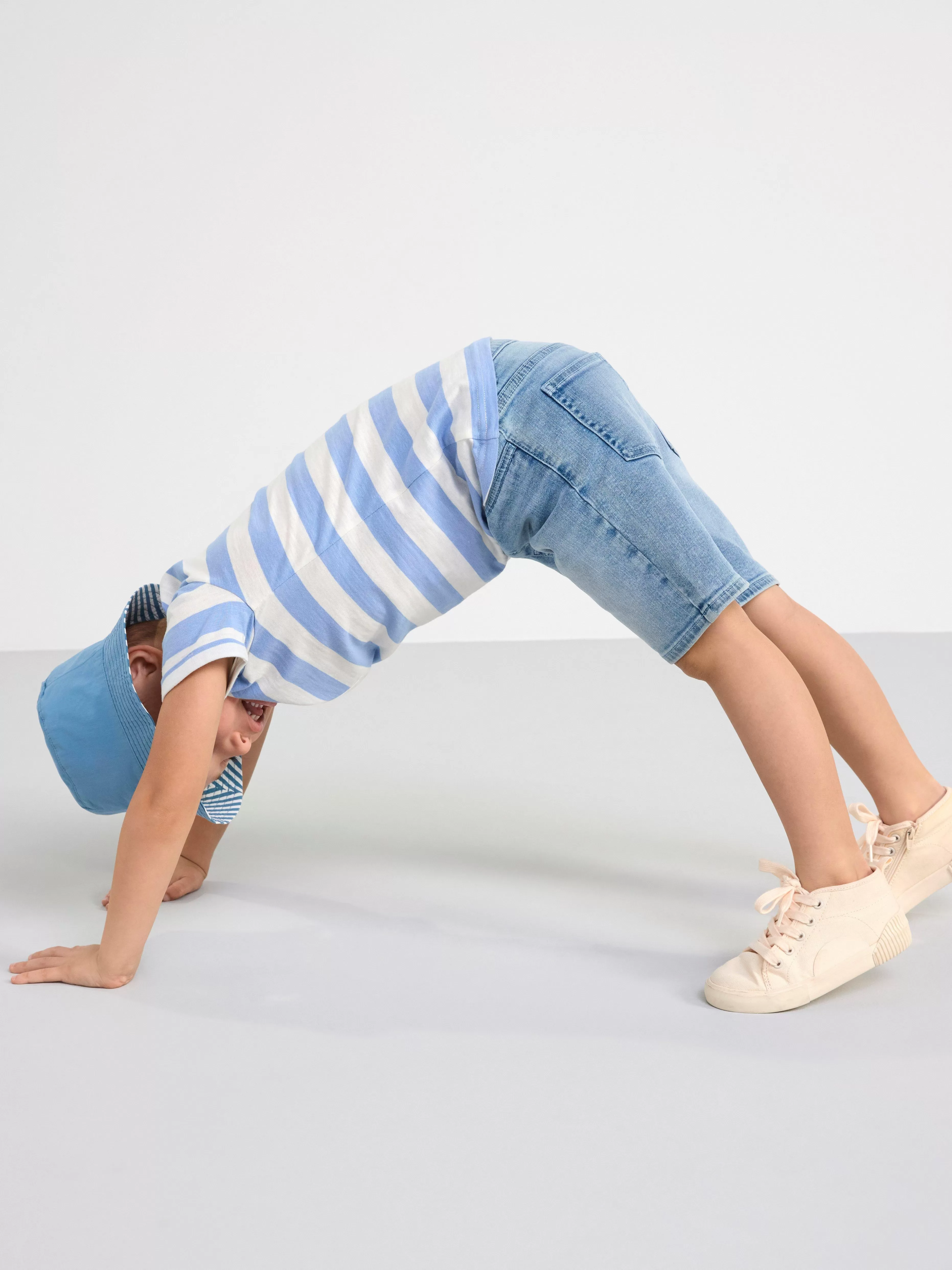 Barn Lindex Sture Pull-Up-Shorts I Denim Med Normalhog Midja Och Rakt Ben