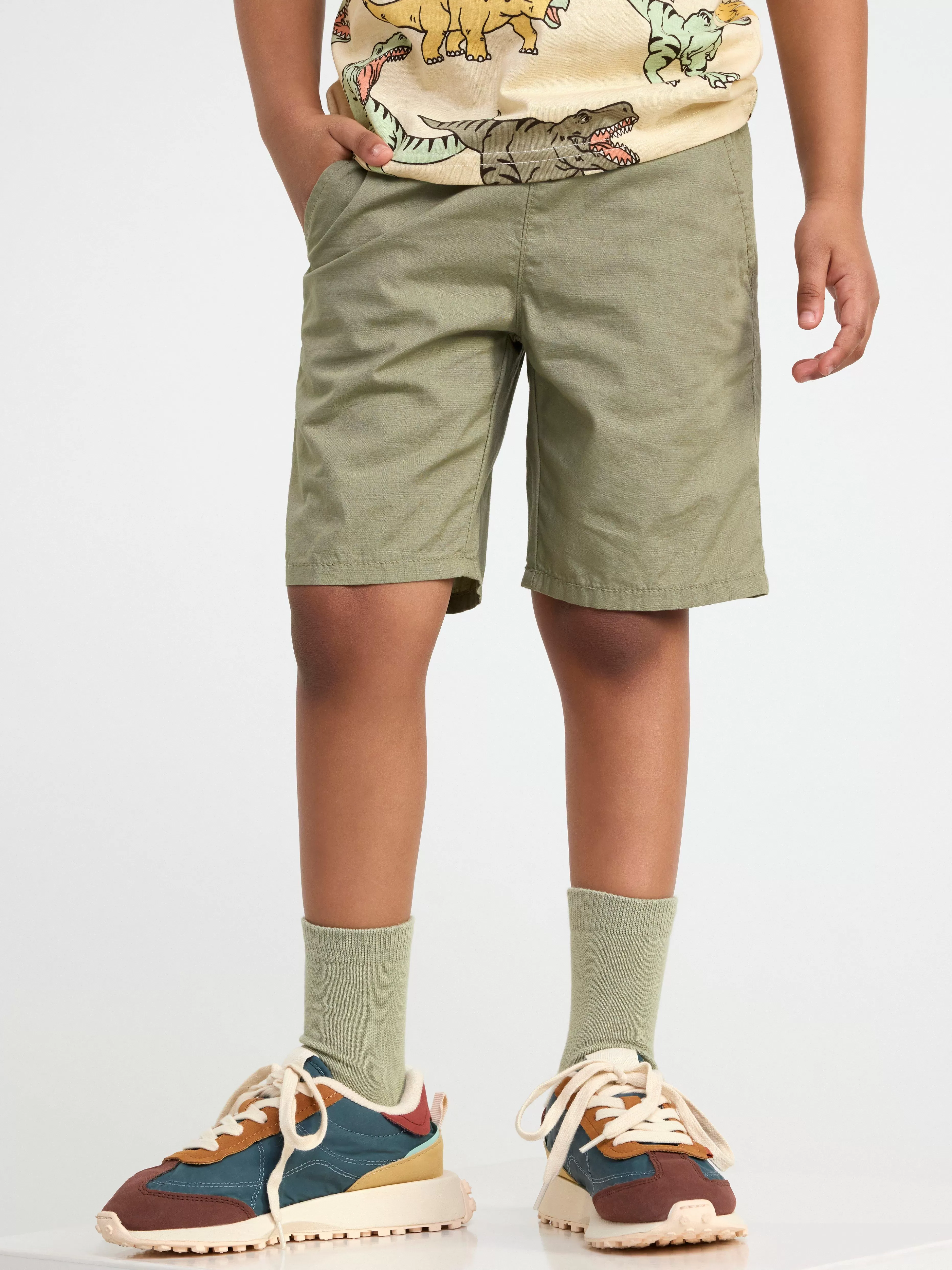 Barn Lindex Sven Poplinshorts Med Raka Ben Och Normalhog Midja