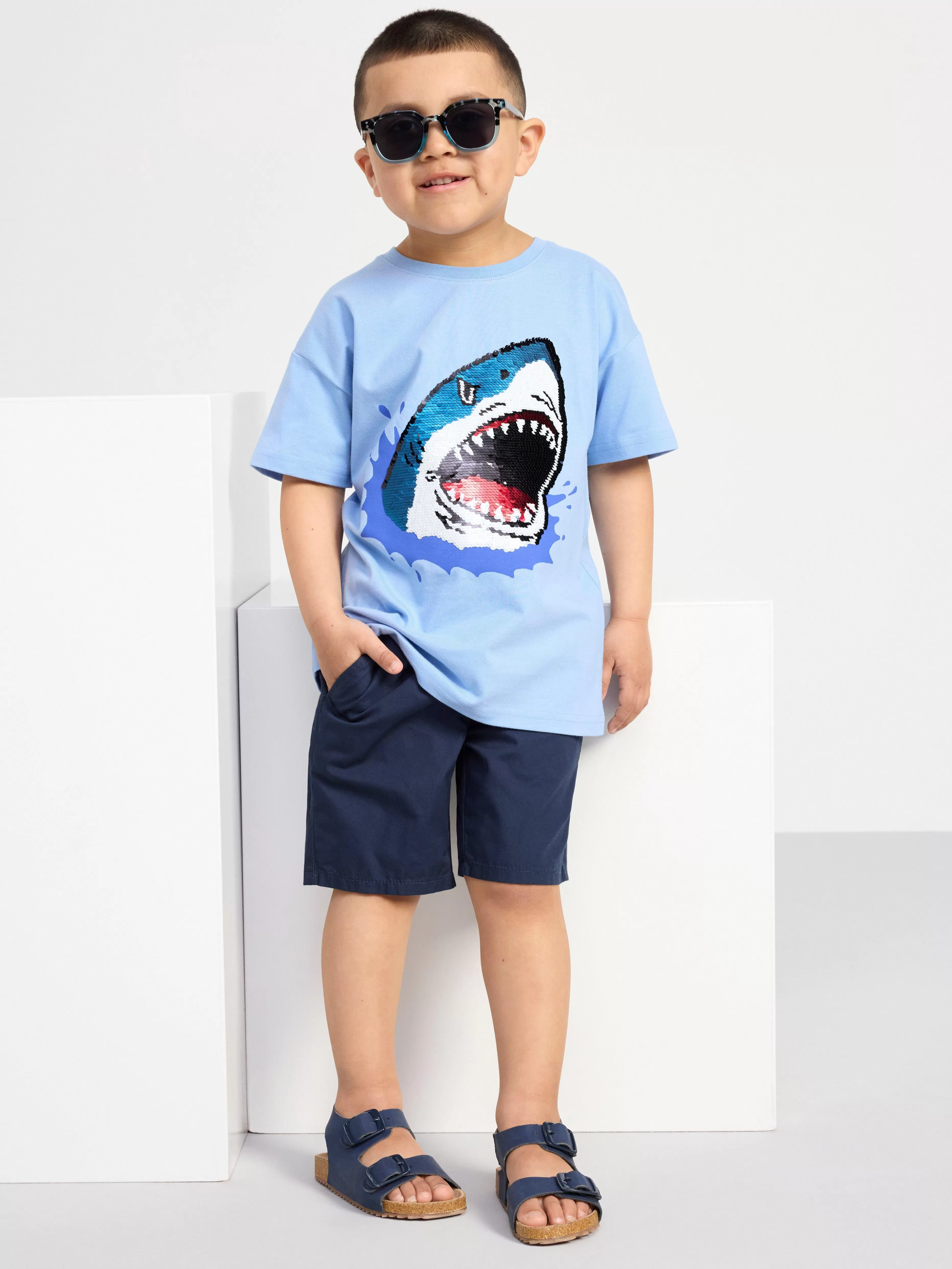 Barn Lindex Sven Poplinshorts Med Raka Ben Och Normalhog Midja