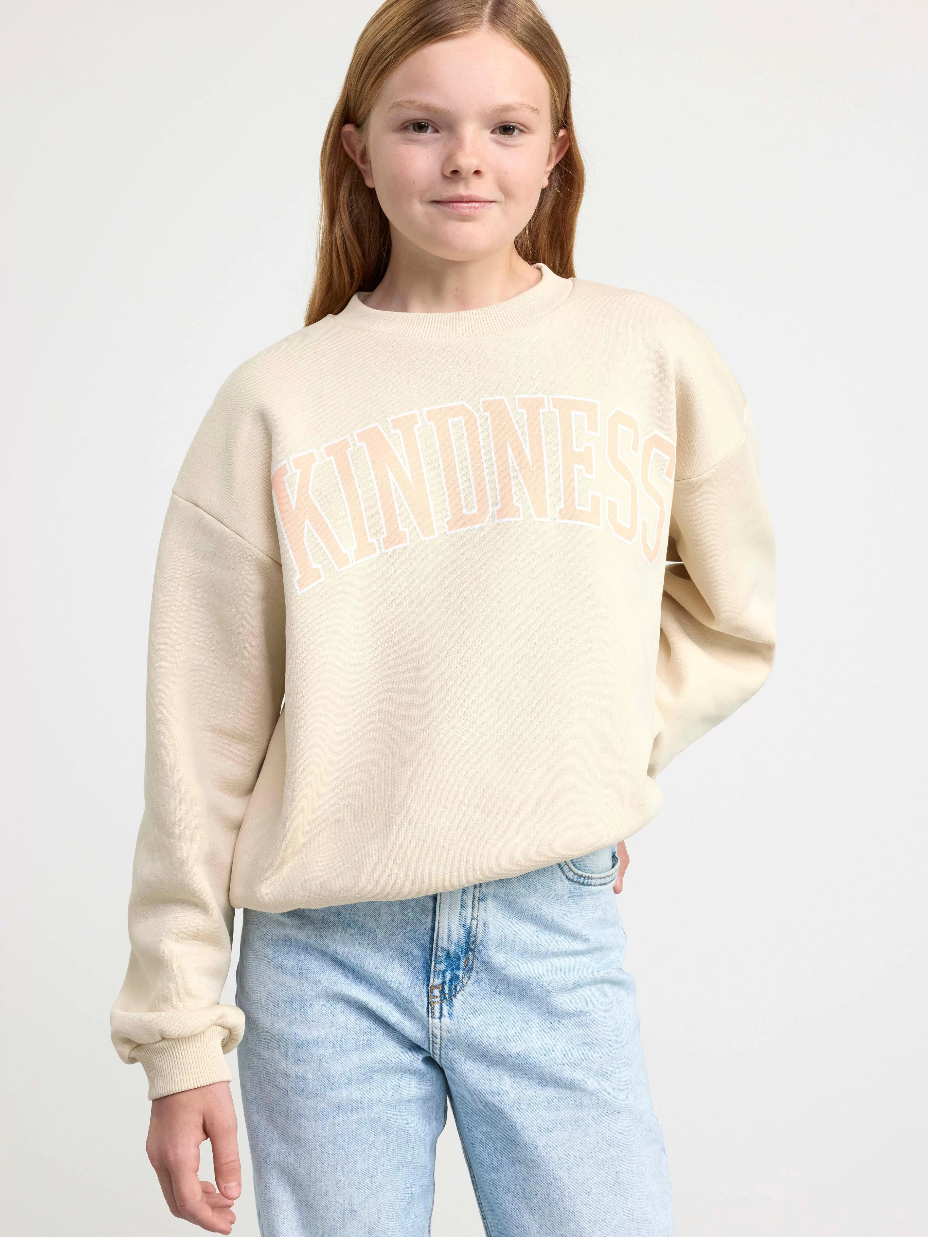 Barn Lindex Sweatshirt Med Borstad Insida Och Tryck