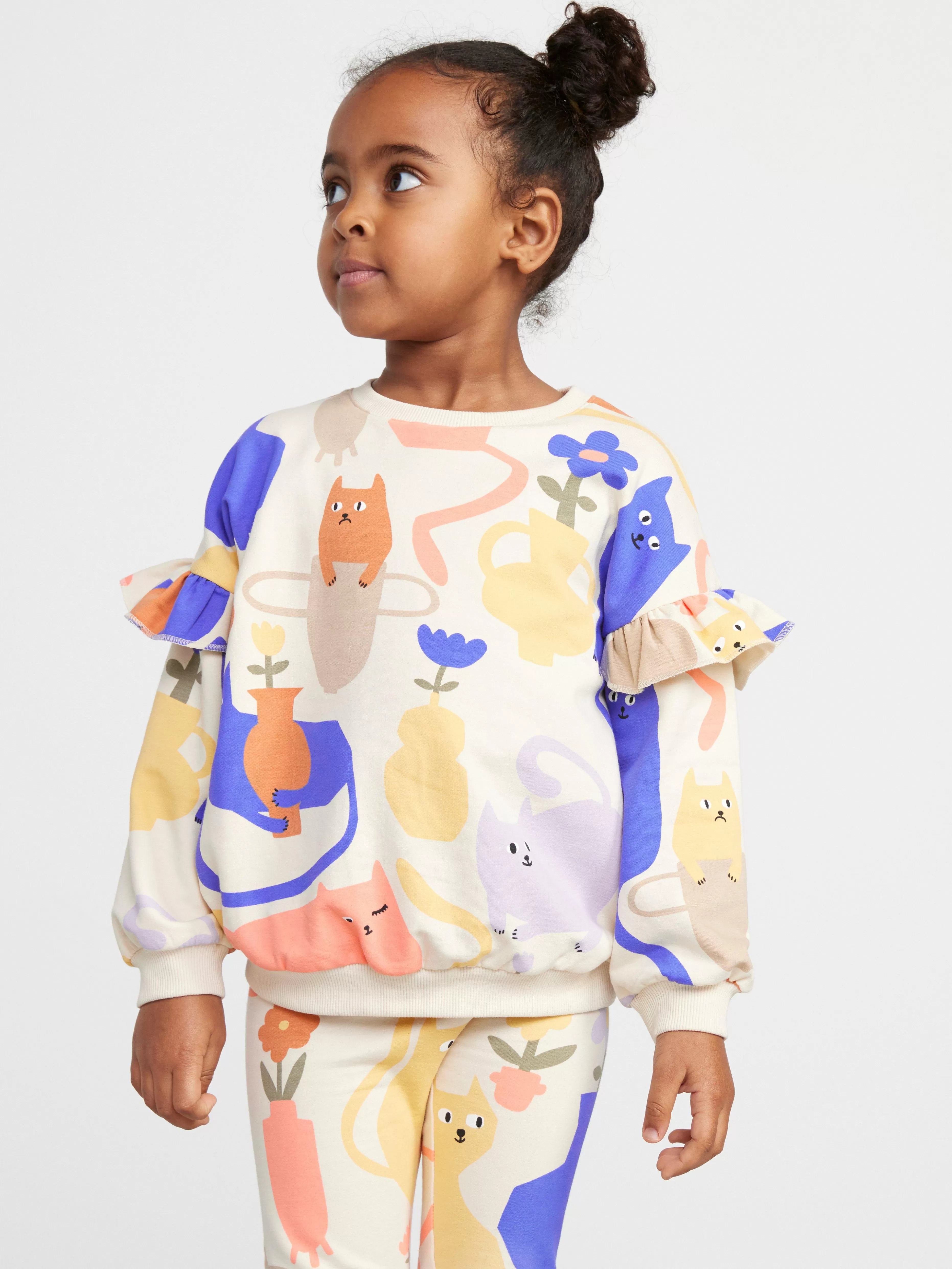 Barn Lindex Sweatshirt Med Volang Och Borstad Insida