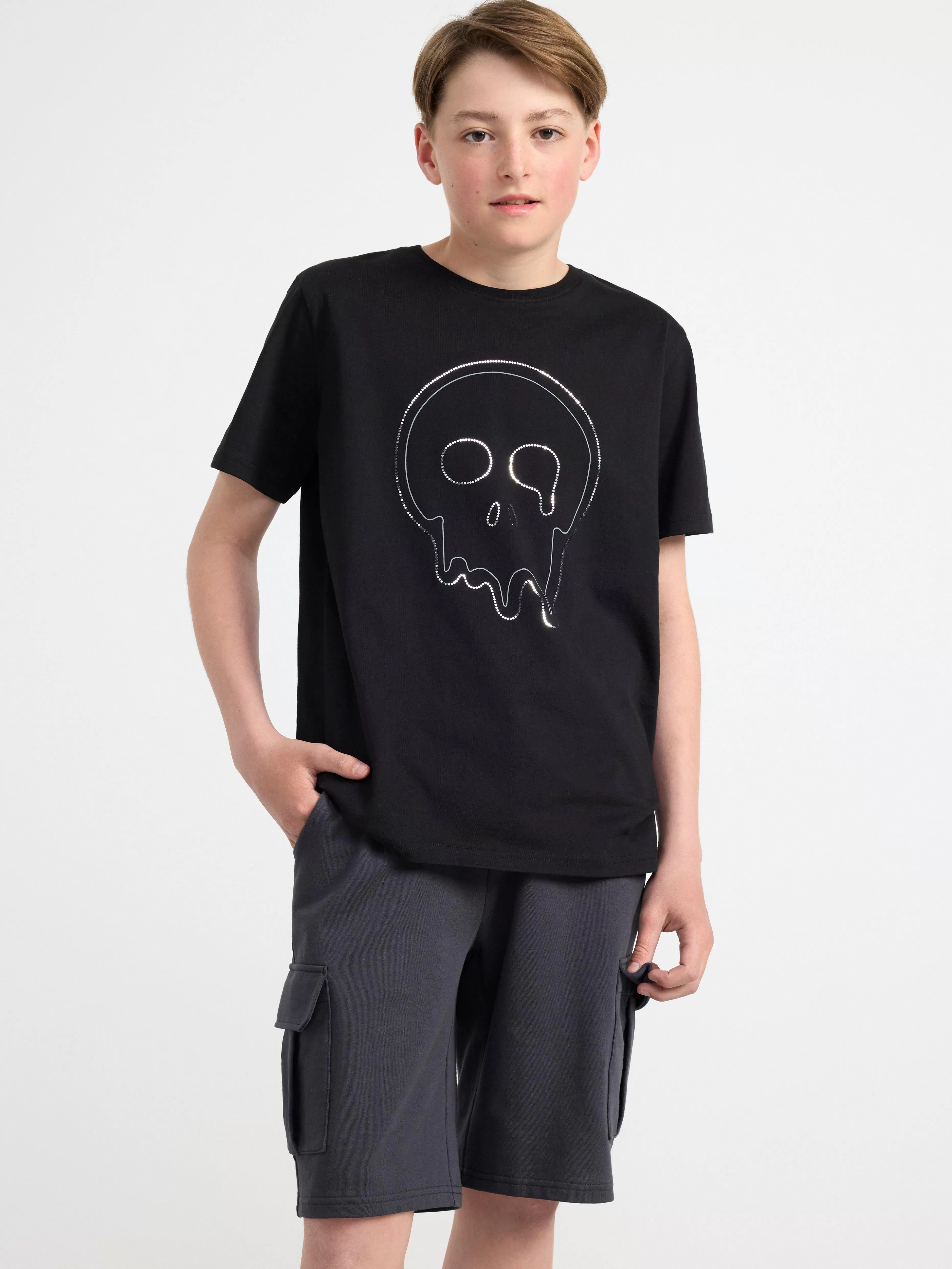 Barn Lindex T-Shirt Med Dodskalle