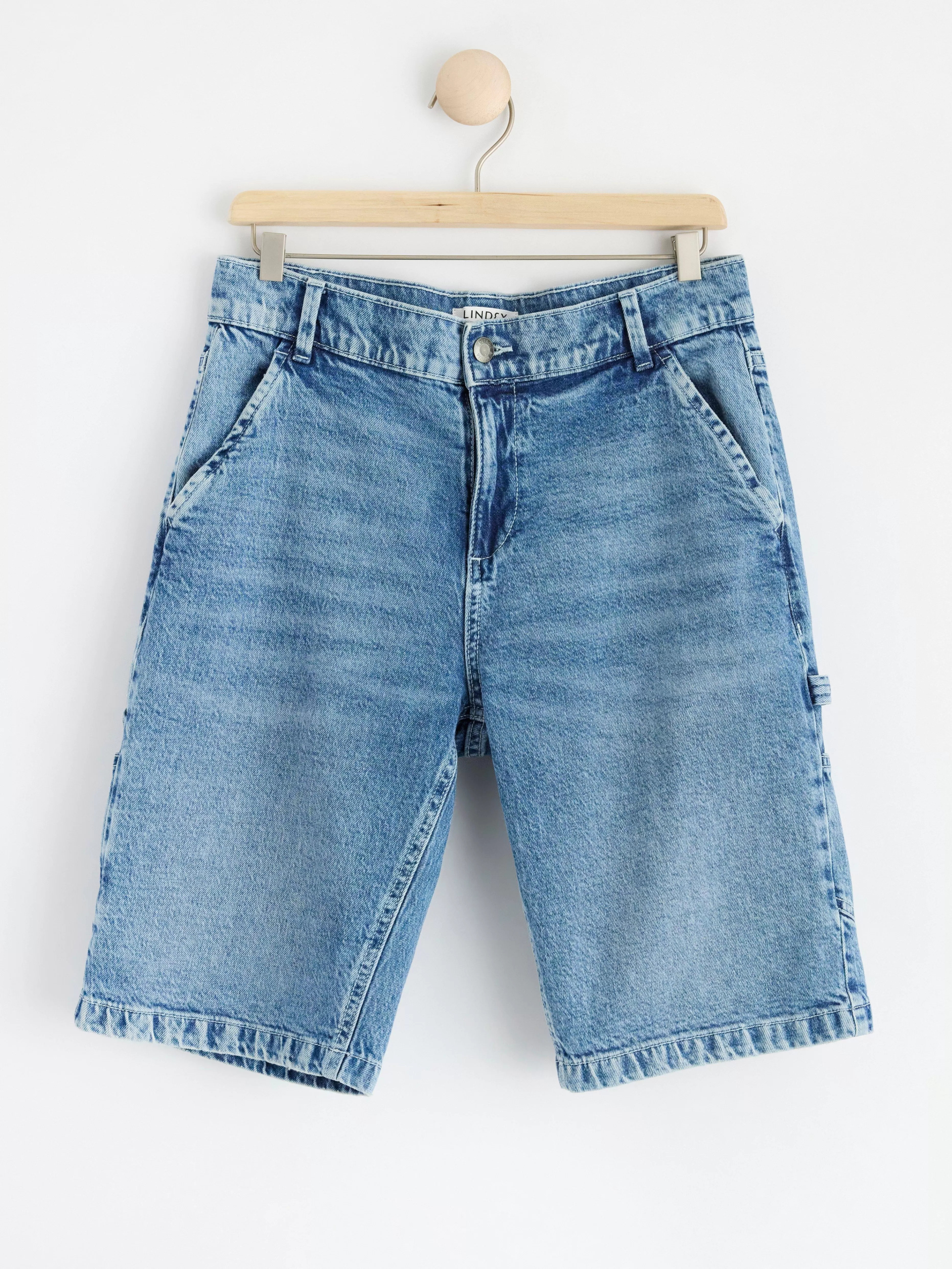 Barn Lindex Vilgot Jeansshorts Med Normalhog Midja Och Vida, Raka Ben