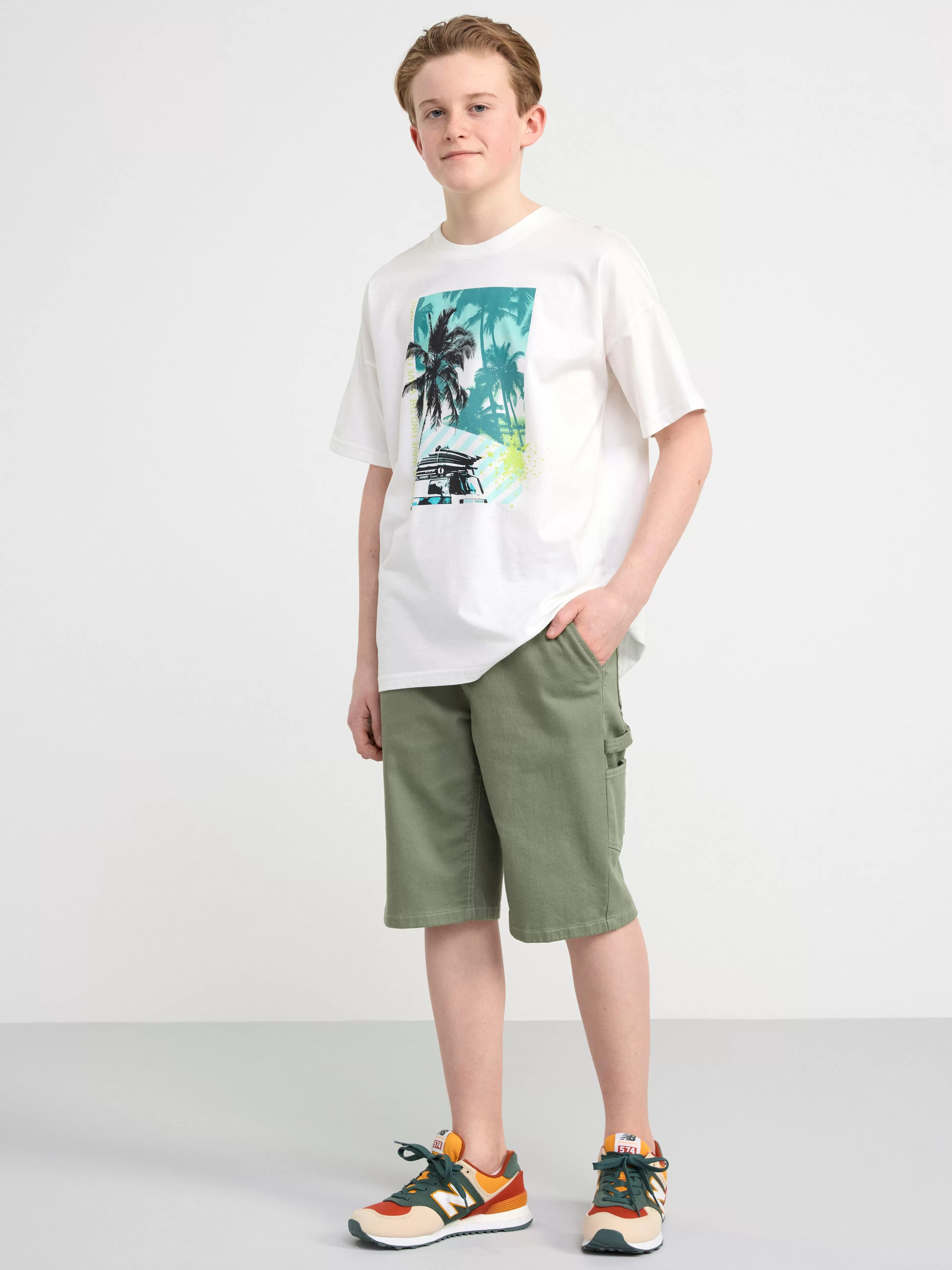 Barn Lindex Vilgot Vida Shorts Med Normalhog Midja I Bomullstwill