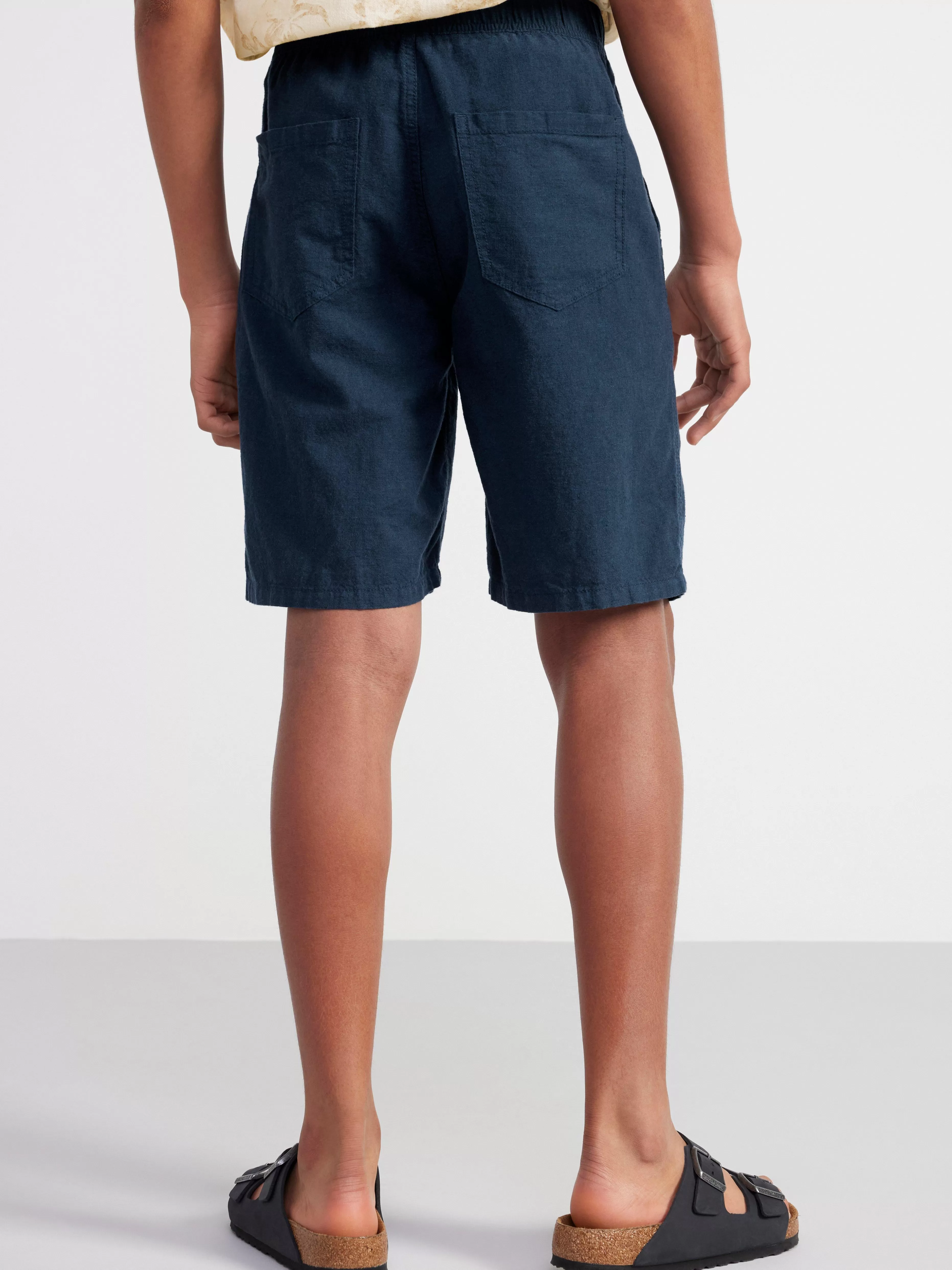 Barn Lindex Vilgot Vida Shorts Med Normalhog Midja I Linneblandning